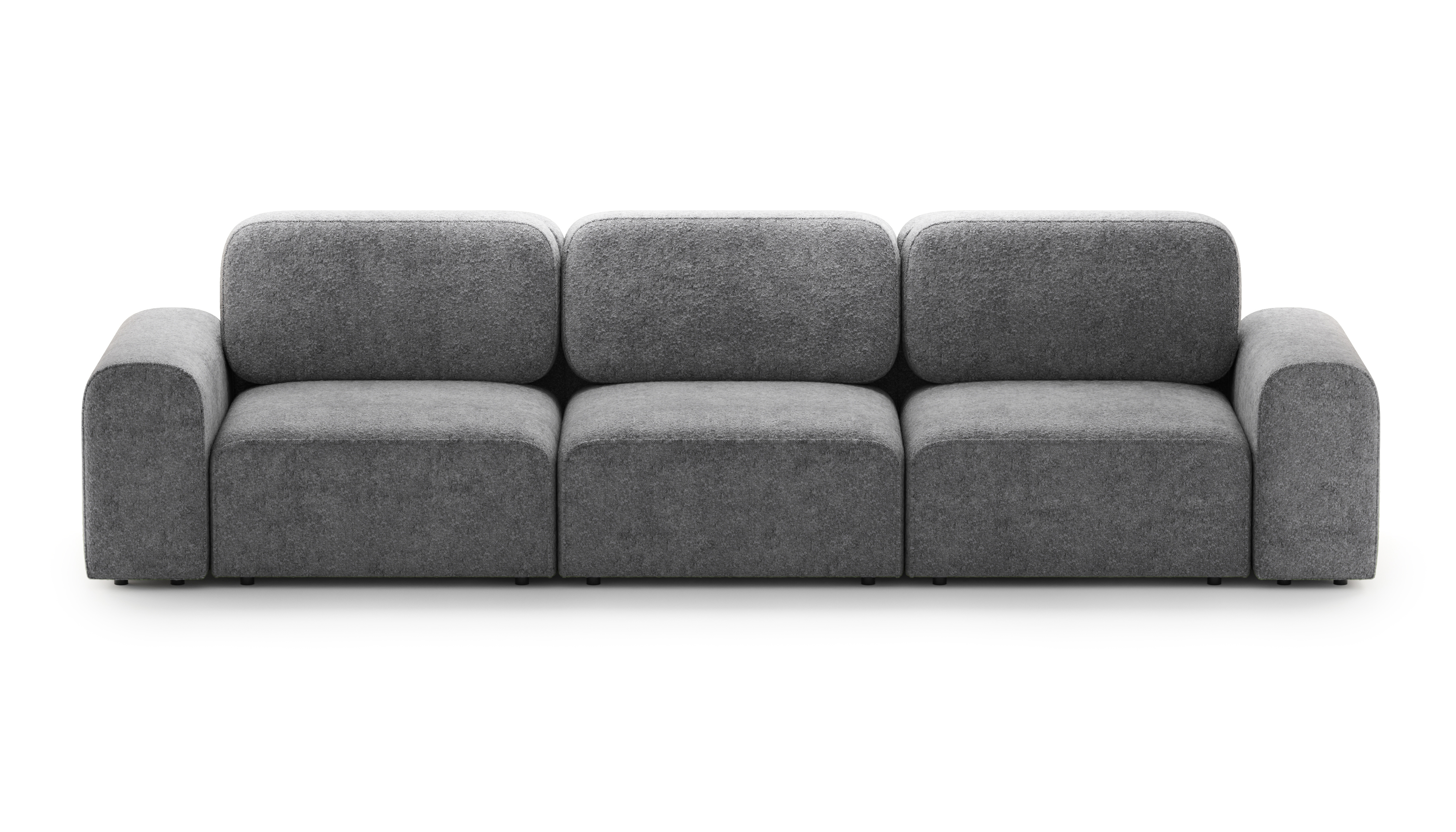 Изображение товара Диван раскладной Mebelroom Парма 380x90x105 см ткань серый стиль Лофт