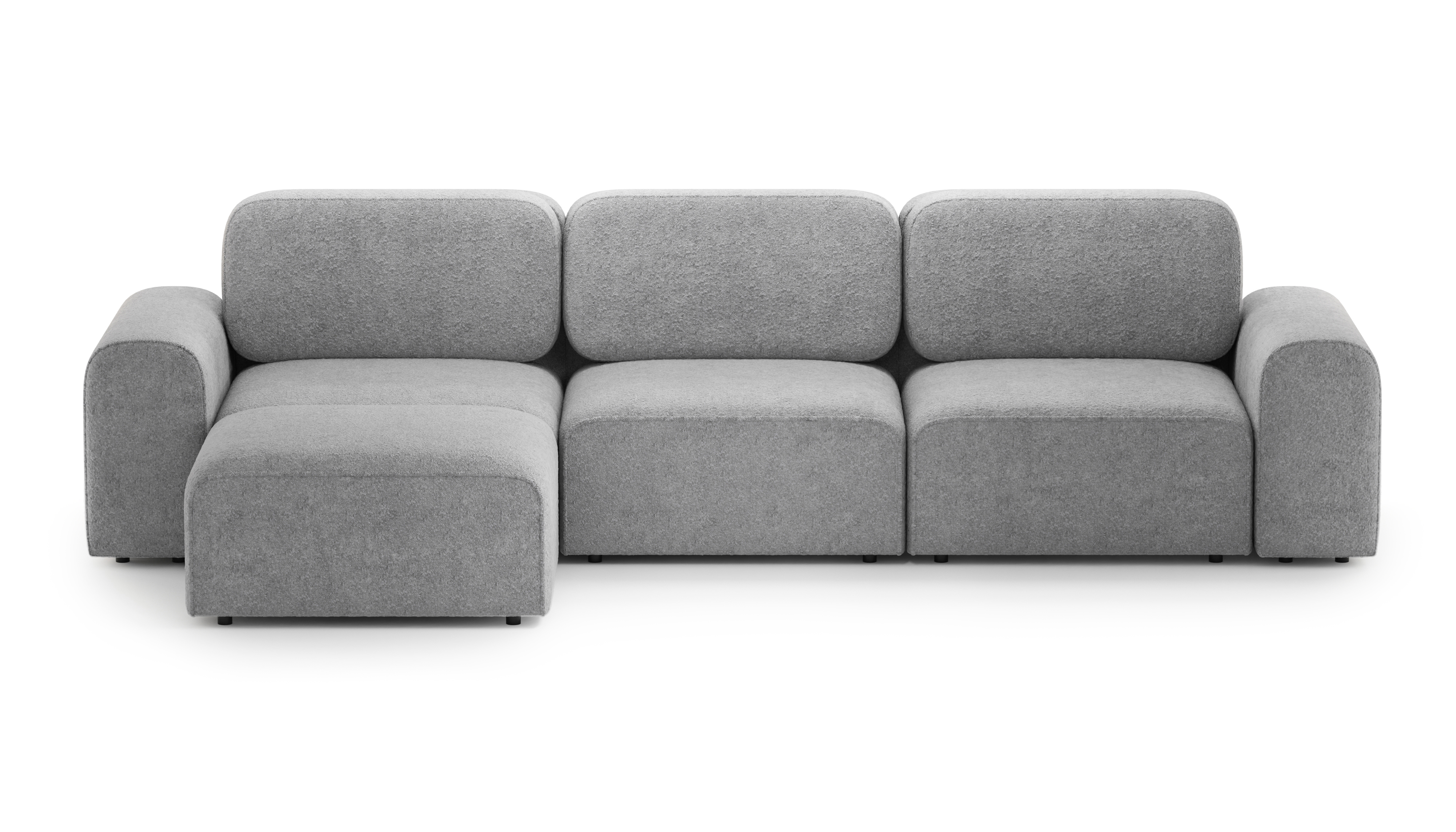 Изображение товара Диван раскладной Mebelroom Парма 380x90x180 см ткань светло-серый стиль Лофт