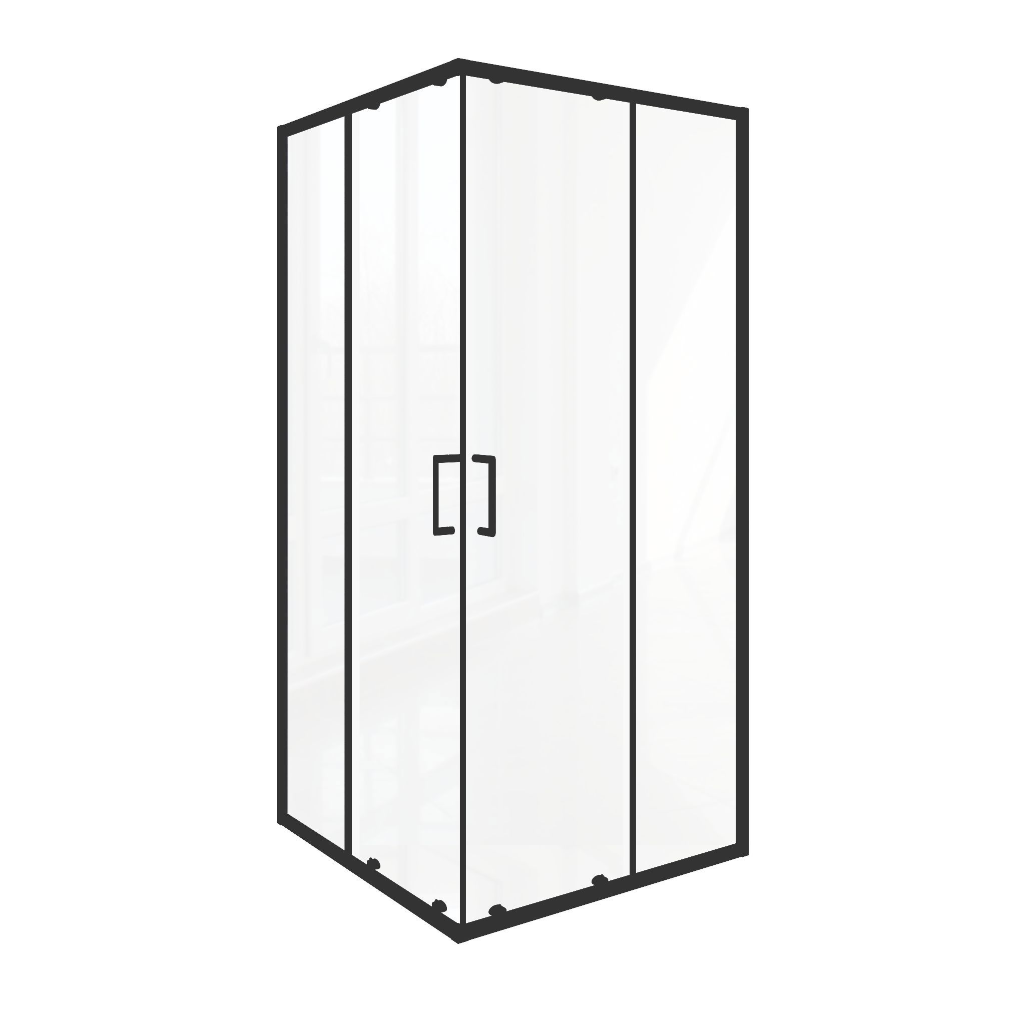 Изображение товара Душевой уголок Good door LITE ЛТ00024 г-образный 90x90см черный профиль эффект стекла прозрачное закаленное стекло Изображение товара Душевой уголок Good door LITE ЛТ00024 г-образный 90x90см черный профиль эффект стекла прозрачное закаленное стекло
