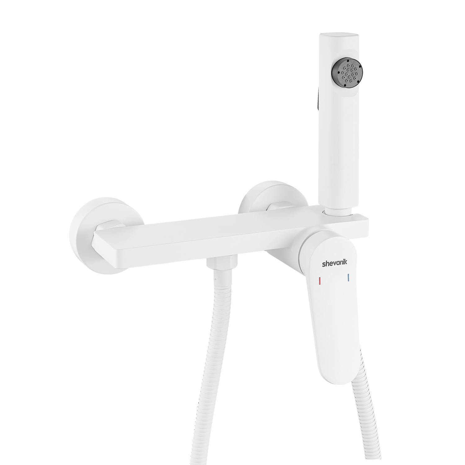 Изображение товара Гигиенический душ со смесителем Shevanik S43 белый латунный 120 см шланг