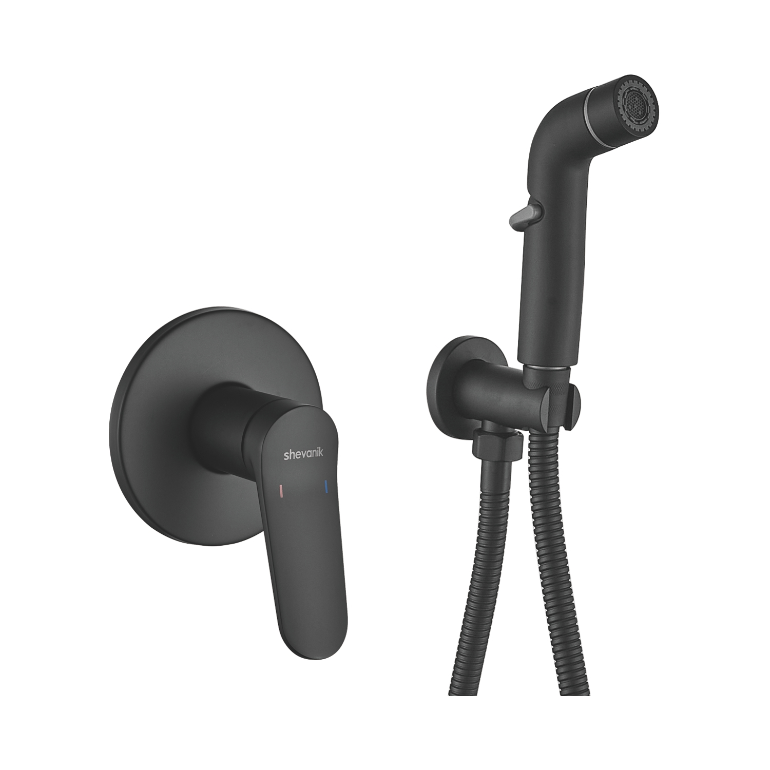 Изображение товара Набор для подключения гигиенического душа Shevanik S43 S4305H цвет Черный матовый Изображение товара Набор для подключения гигиенического душа Shevanik S43 S4305H цвет Черный матовый