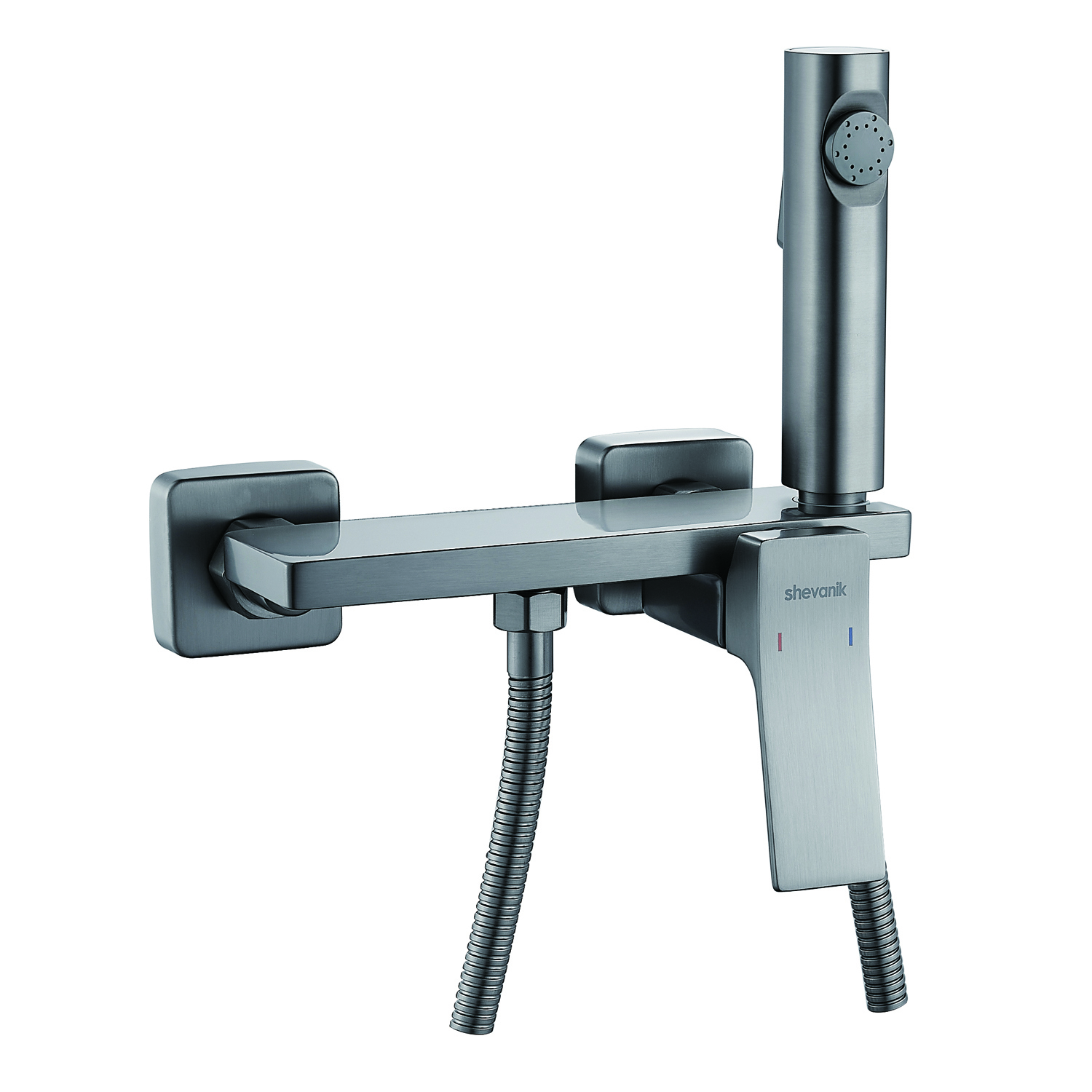 Изображение товара Гигиенический душ с смесителем Shevanik S61, латунь, графит, 120 см шланг