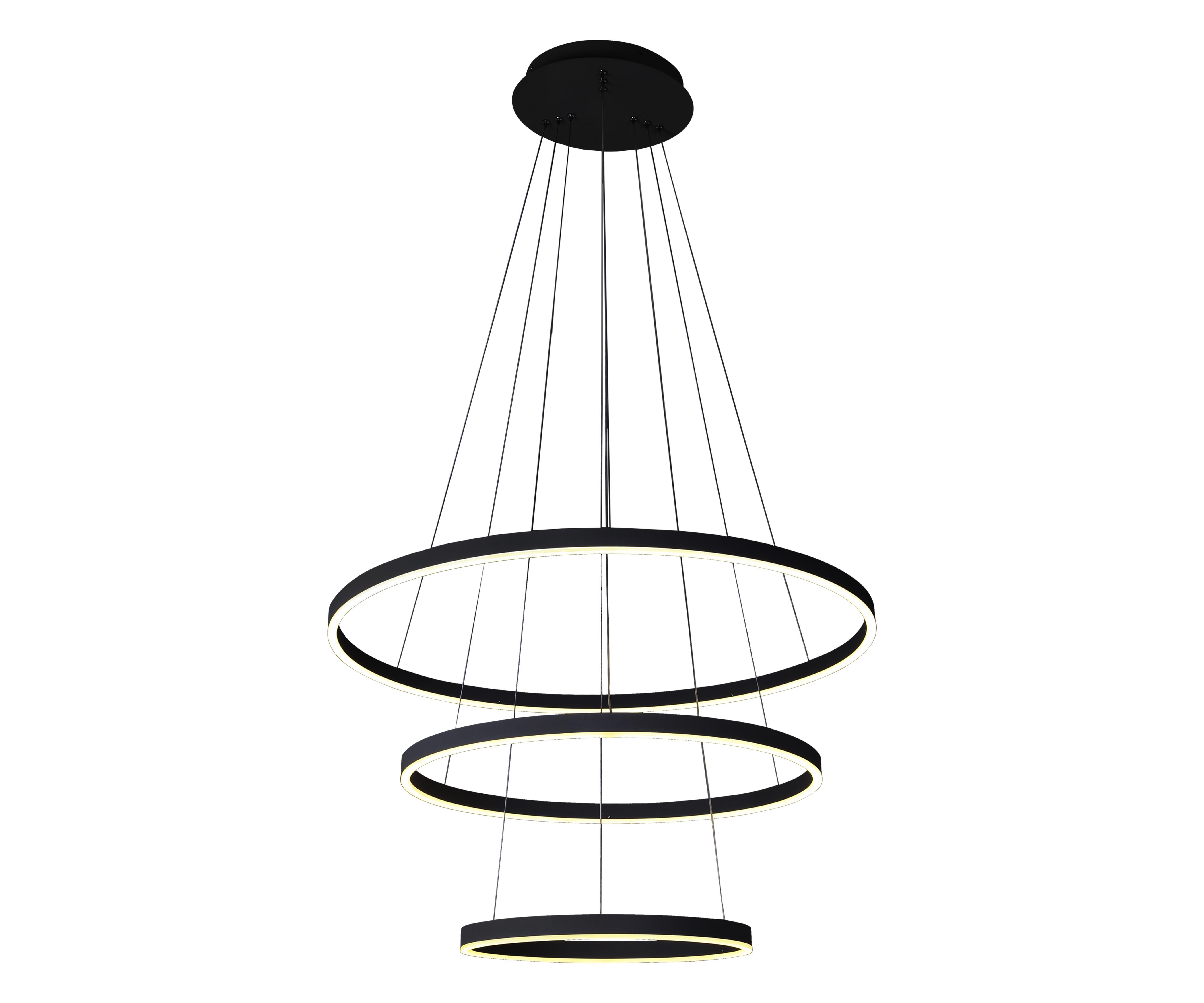 Изображение товара Подвесной светильник Kink Light Тор 08223 19a 50 м² 3 плафона нейтральный белый черный