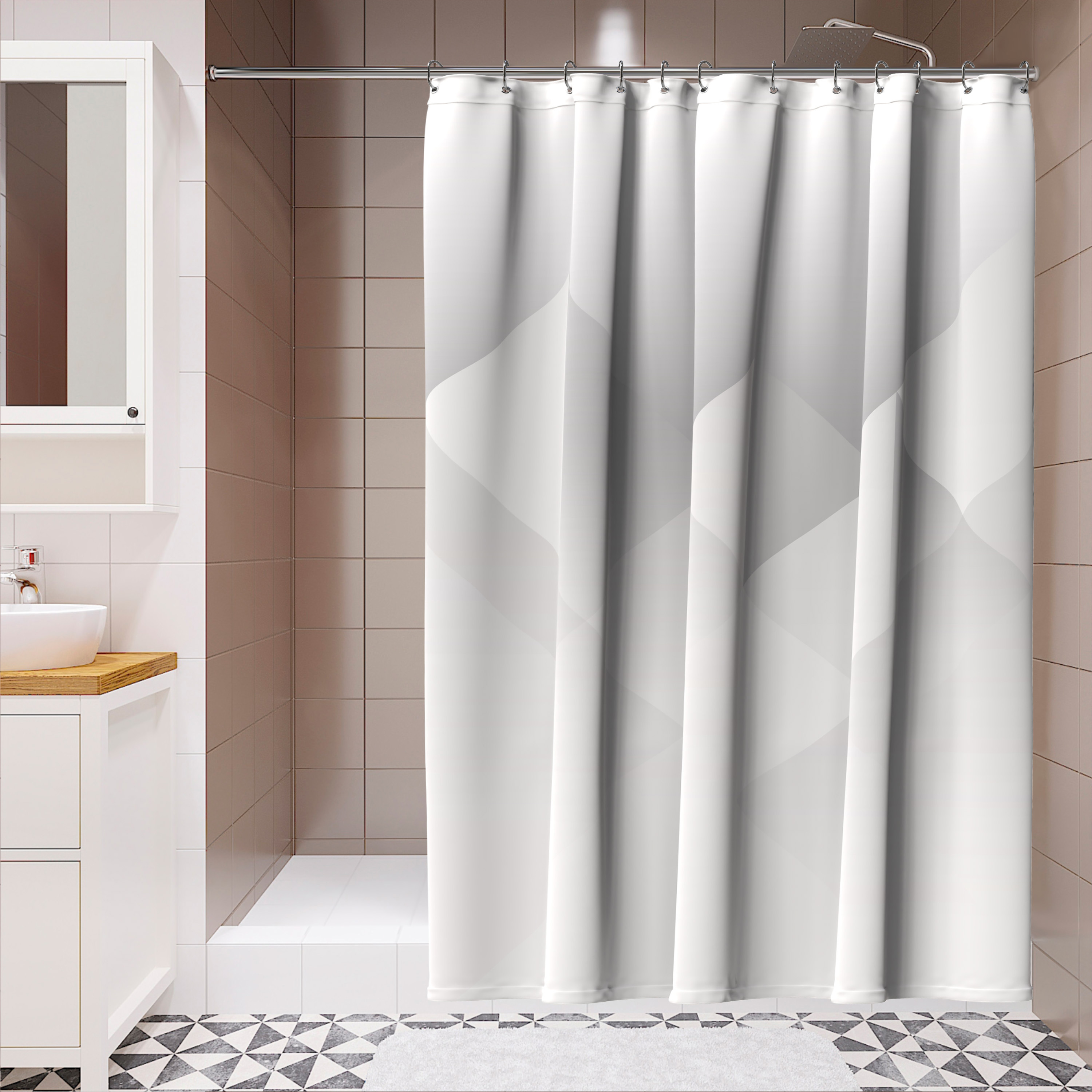 Изображение товара Штора для ванной Lemer Tinto 180x200 см полиэстер серый водоотталкивающая