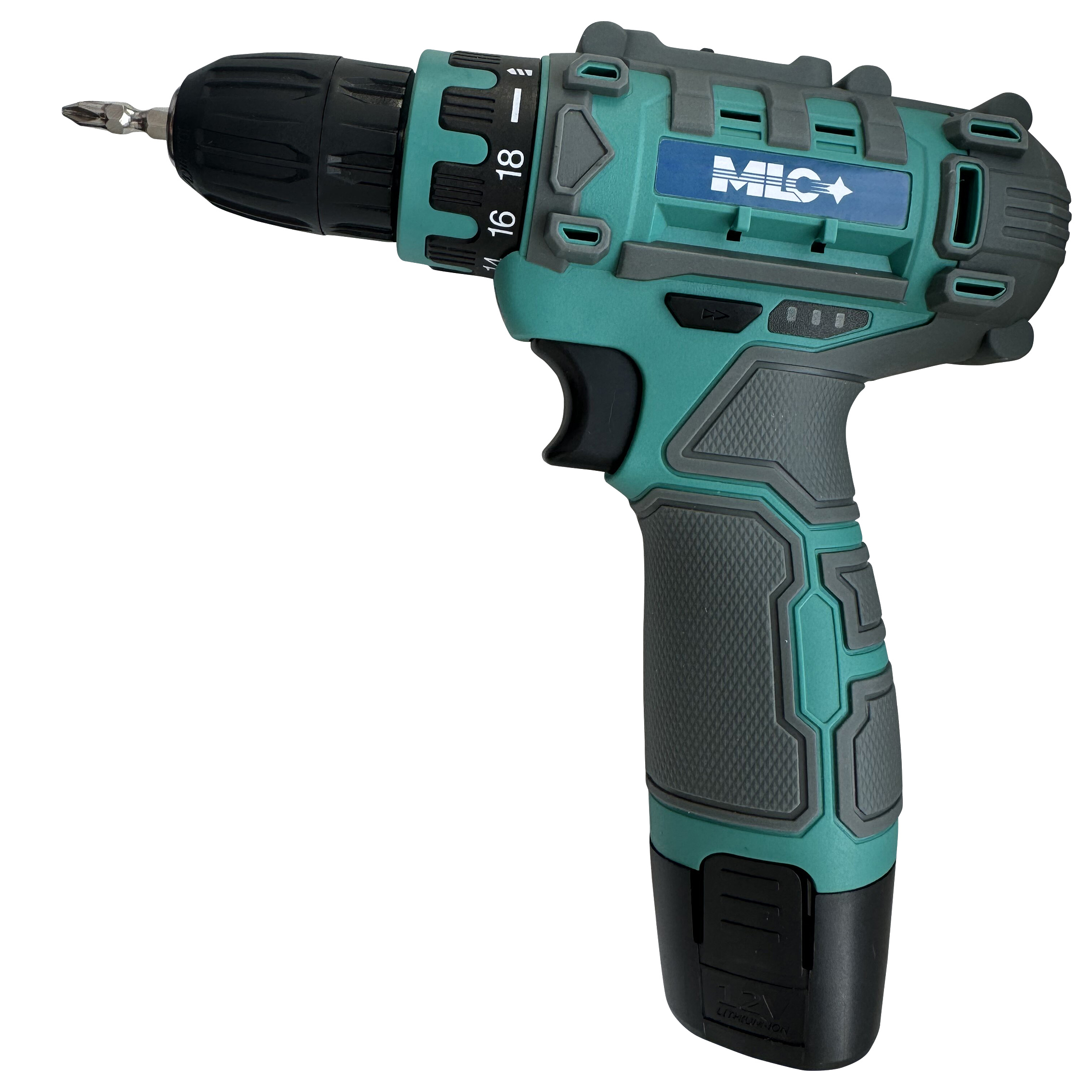 Изображение товара Дрель-шуруповерт MLC YH6016, аккумуляторная 12 В, Li-Ion 2 Ач