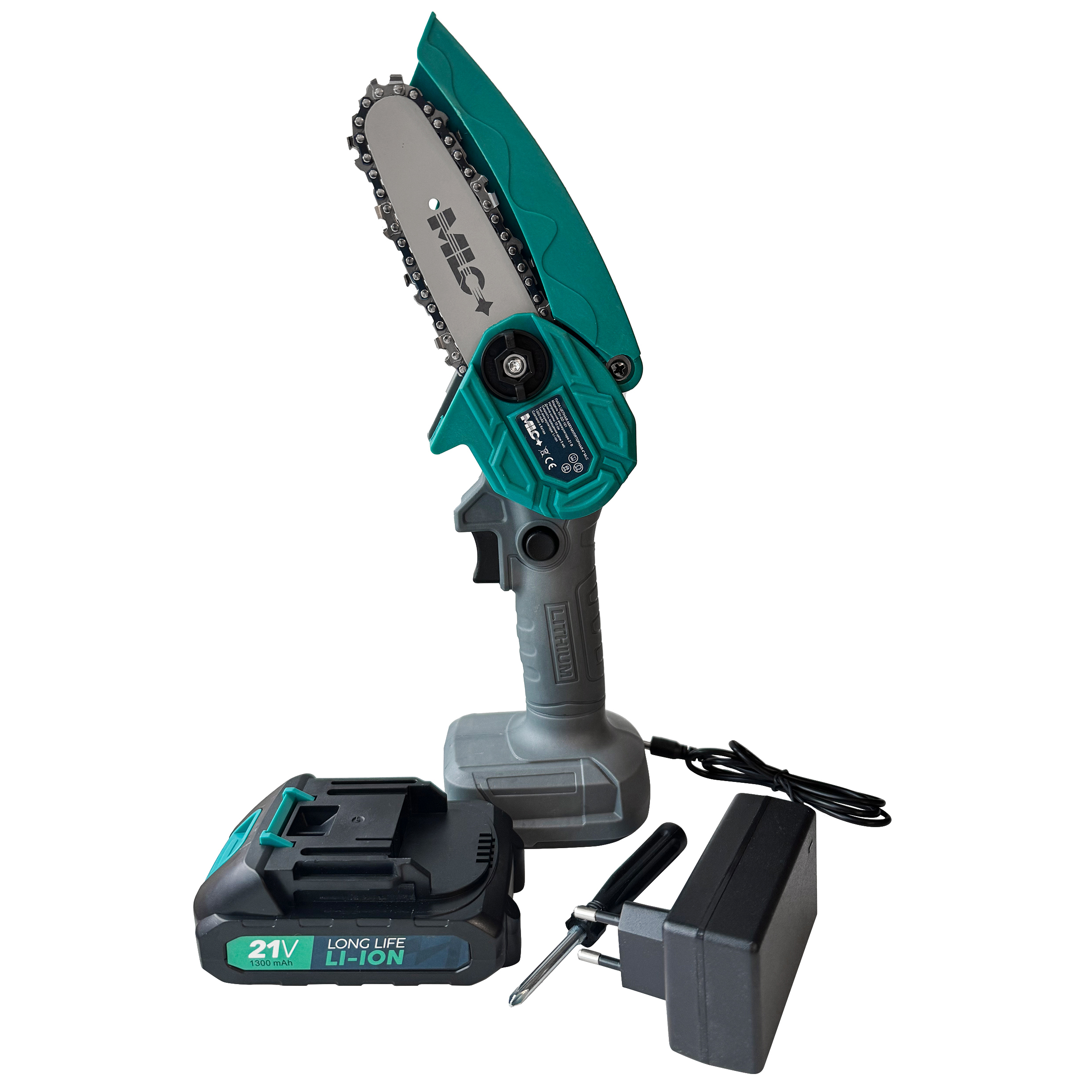 Изображение товара Пила аккумуляторная MLC Yh-dz-101 21 В шина 10 см 1x1.3 Ач АКБ и ЗУ в комплекте