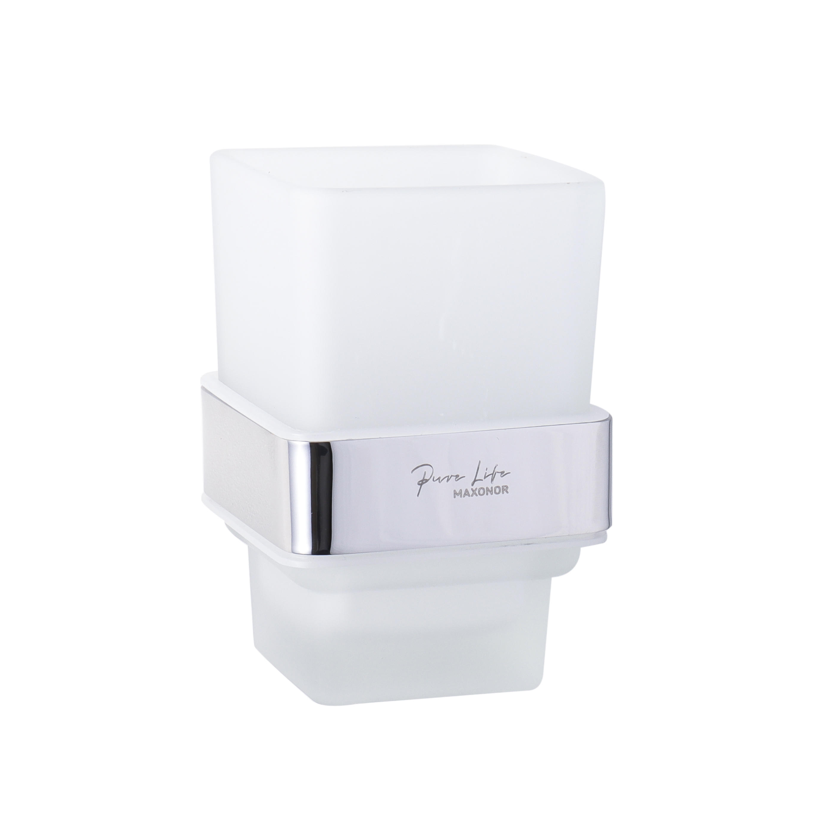 Изображение товара Стакан и держатель для зубных щеток Maxonor Pure Life PL1906 хром стекло