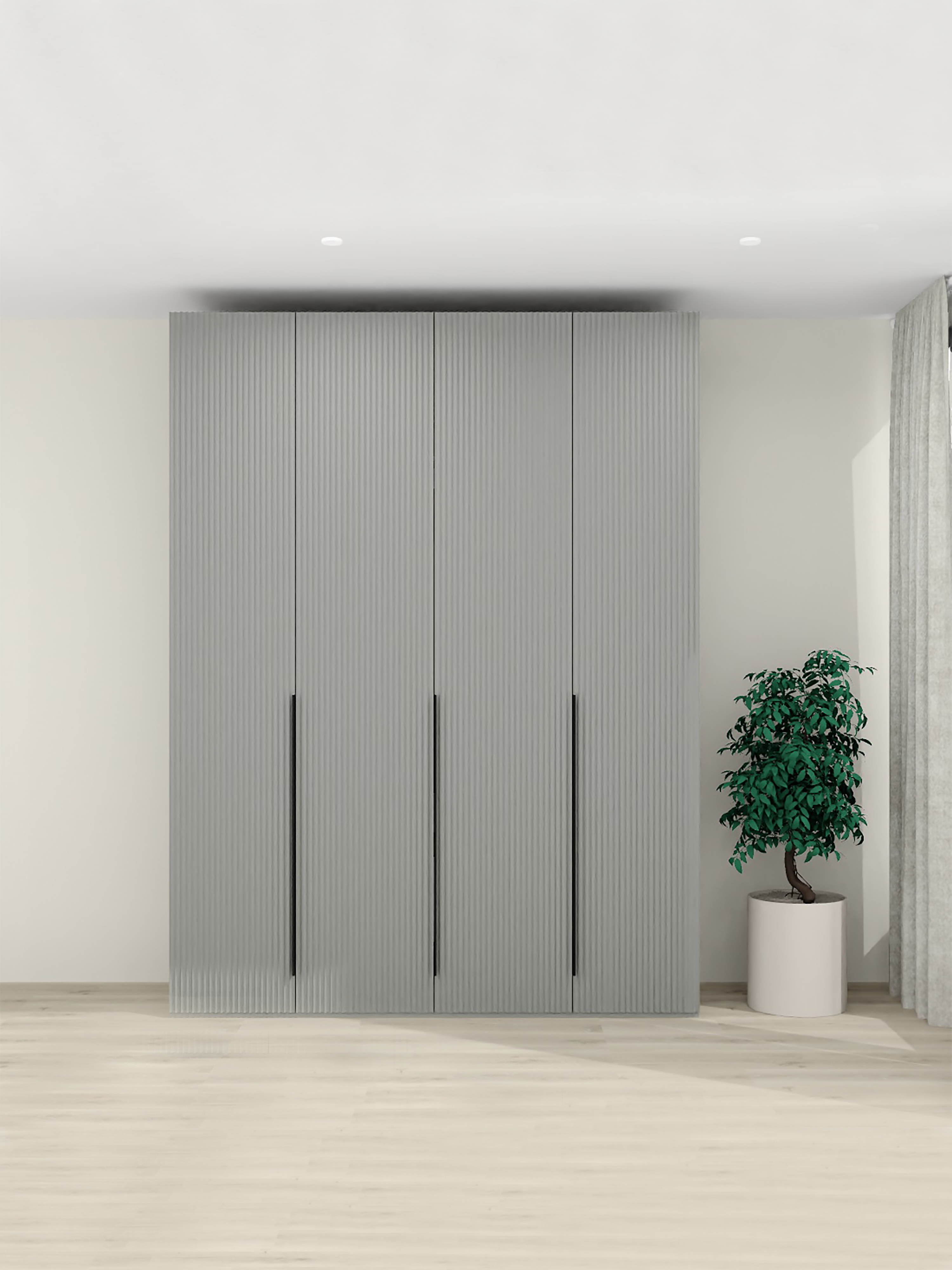 Изображение товара Шкаф распашной Safina grand Добрыня 4 двери 180x210x50 см светло-серый