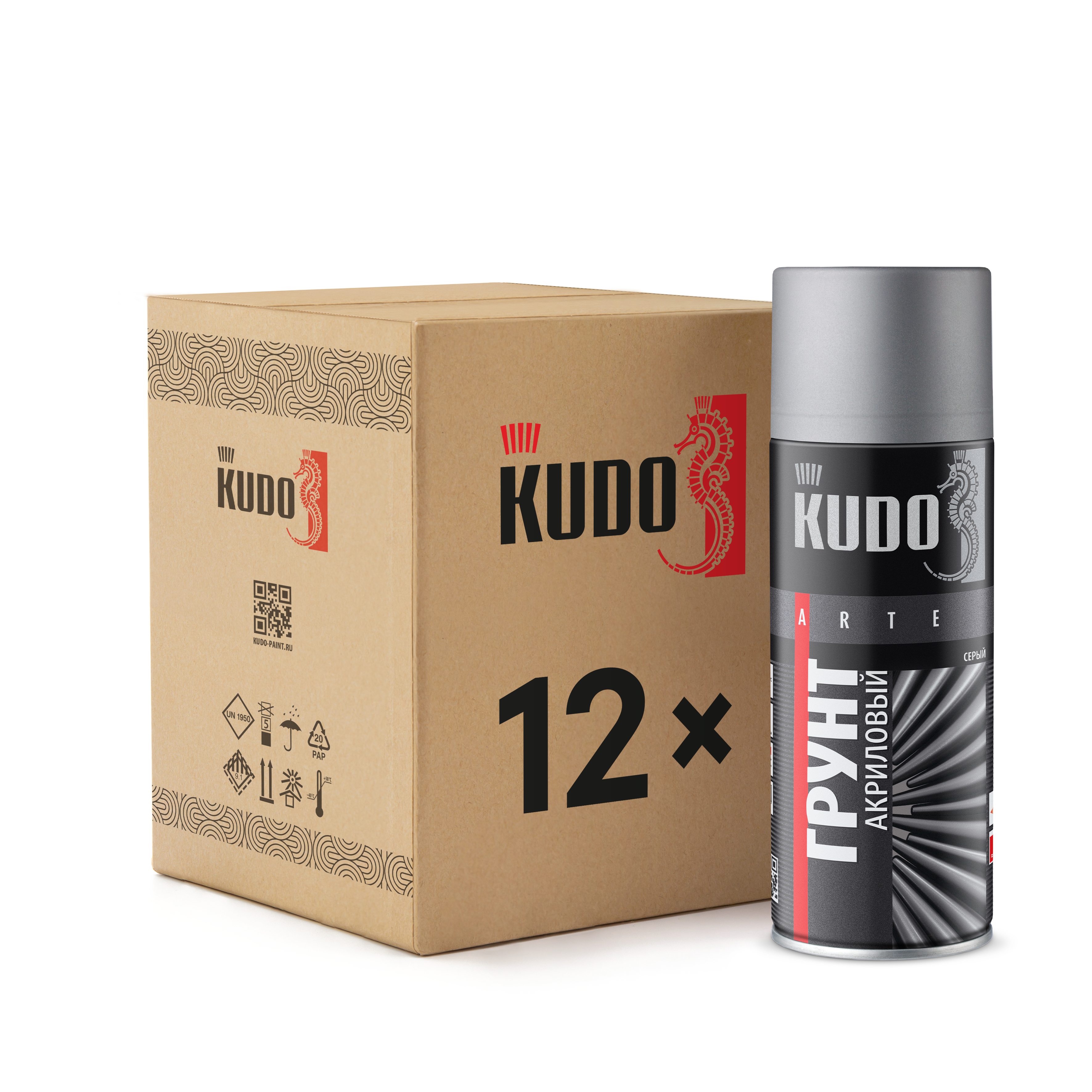Изображение товара Грунтовка аэрозольная Kudo-U Ku-2101 0.52 л 12 шт
