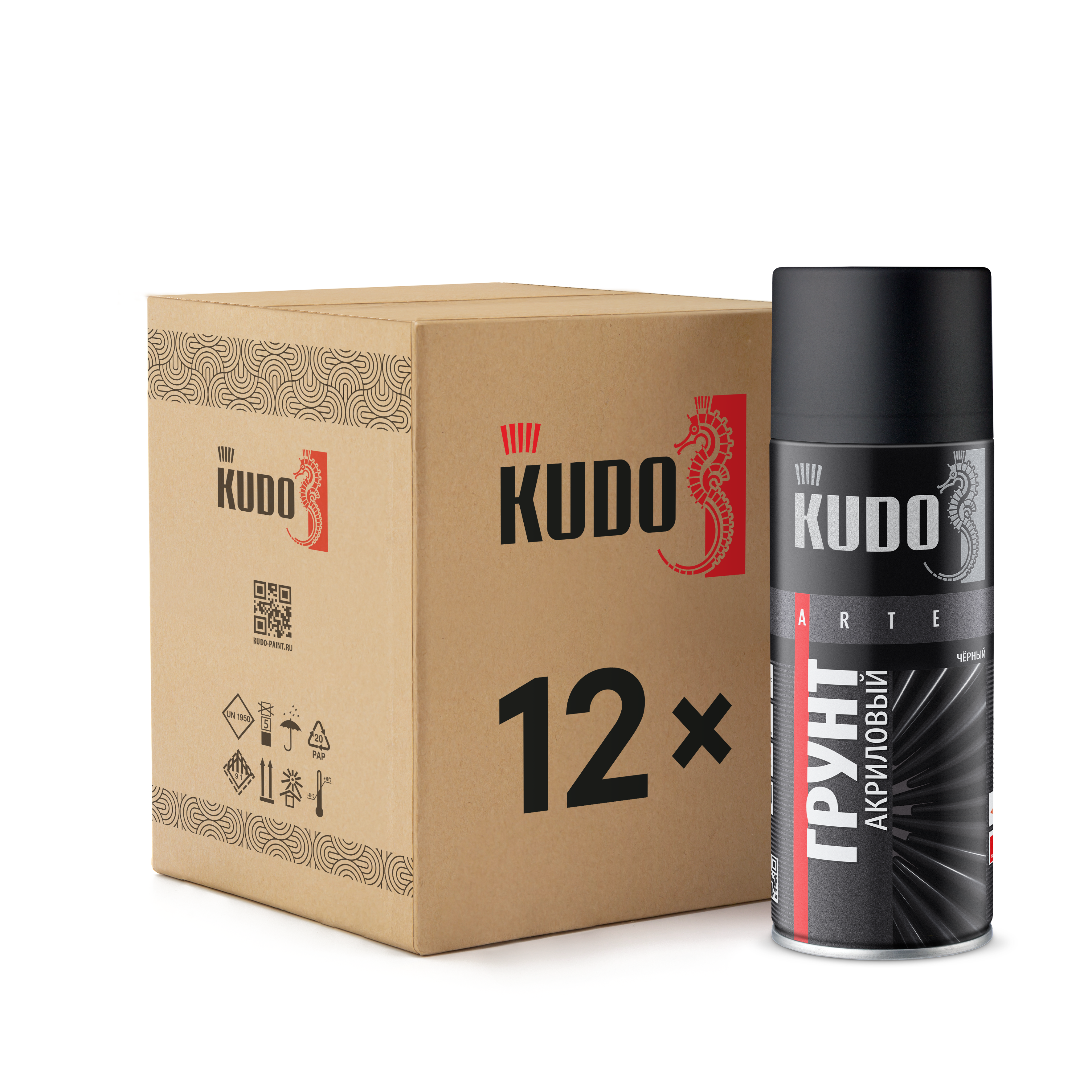 Изображение товара Грунтовка аэрозольная Kudo-U Ku-2103 Черная для металла и дерева