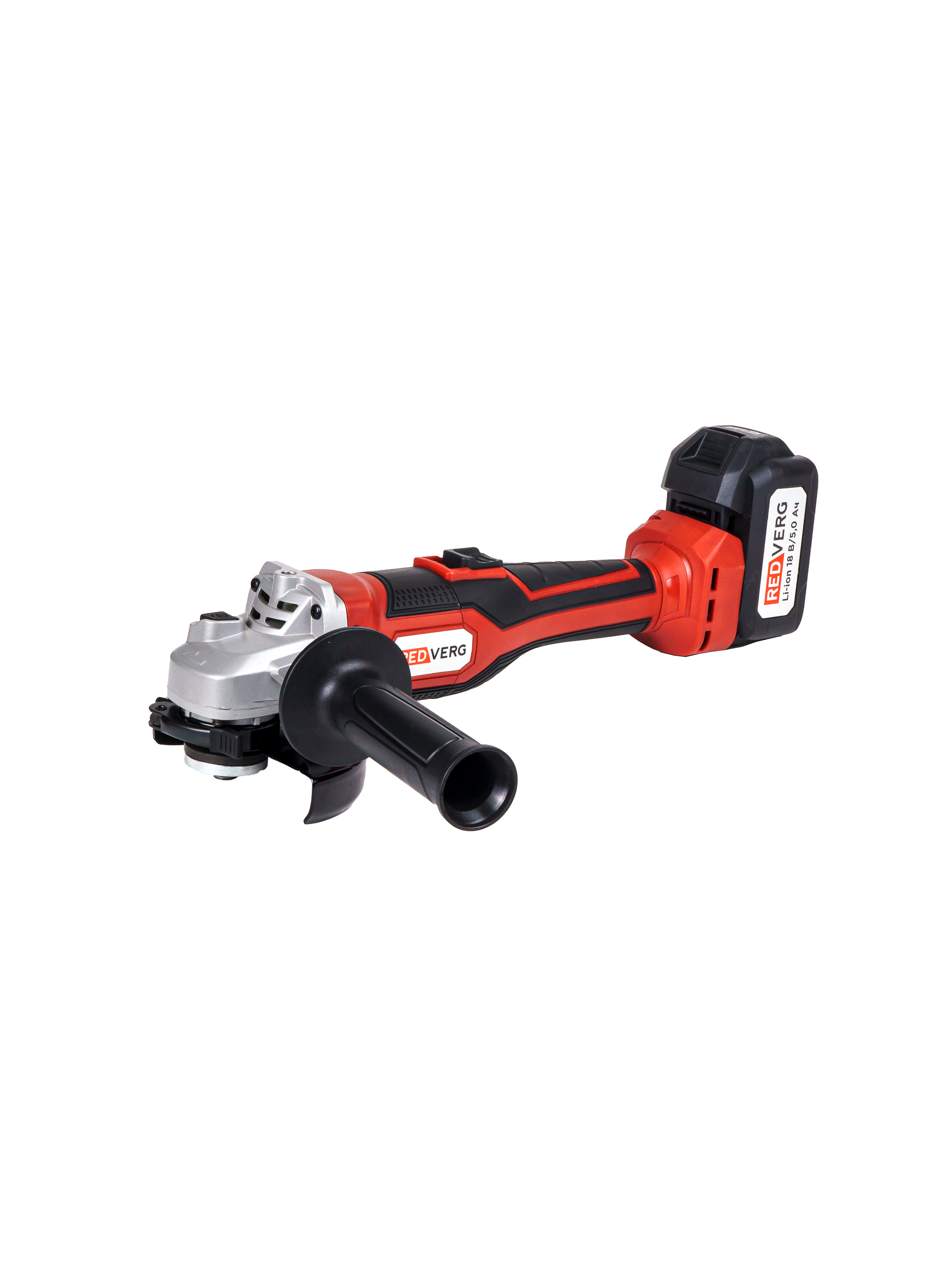 Изображение товара УШМ аккумуляторная Redverg RD-AG18K/U, 18 В Li-Ion 1x5 Ач, 125 мм