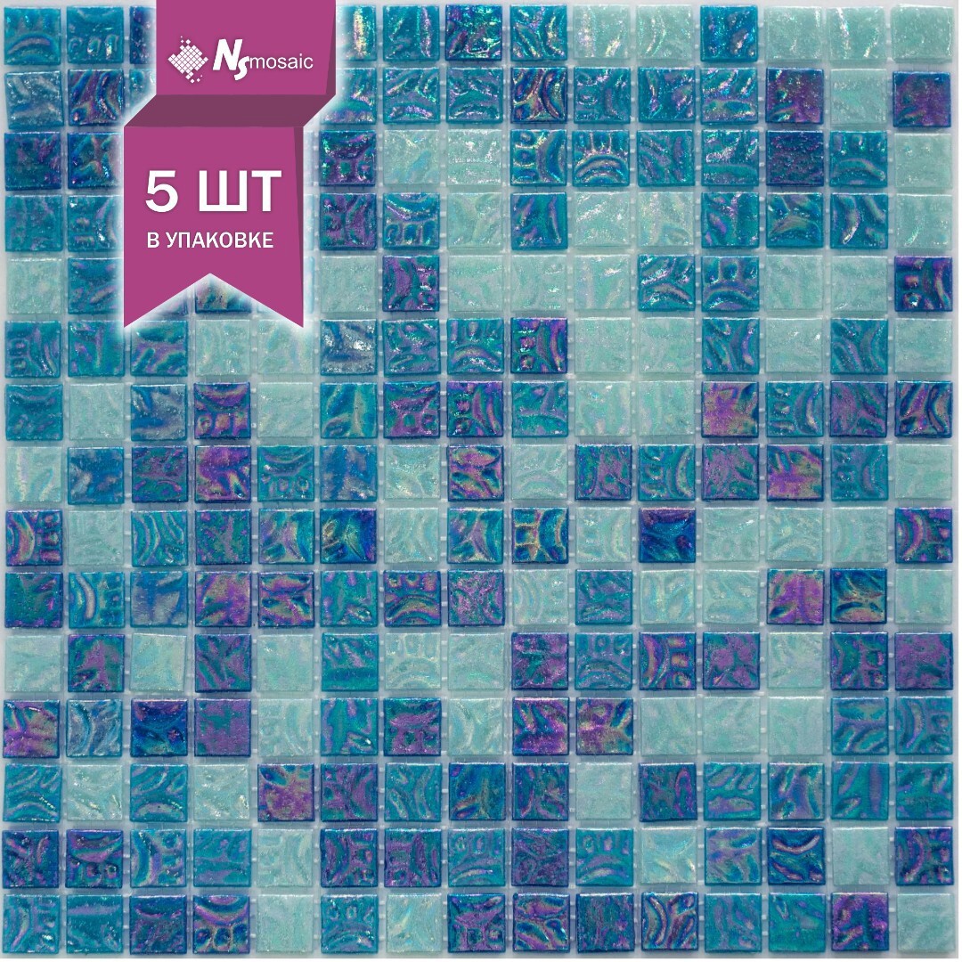 Изображение товара Декоративная стеклянная мозаика MIX27 NS00GS0101 32.7x32.7 см 5 шт