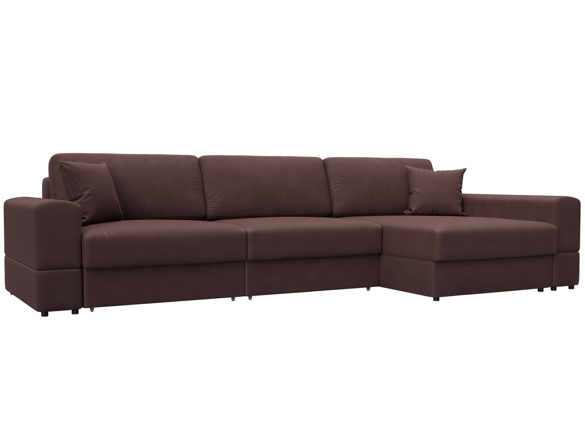 Изображение товара Диван раскладной Лига диванов Лига-055 НПБ Лонг 345x160x92 см замша цвет joly 09 бордовый