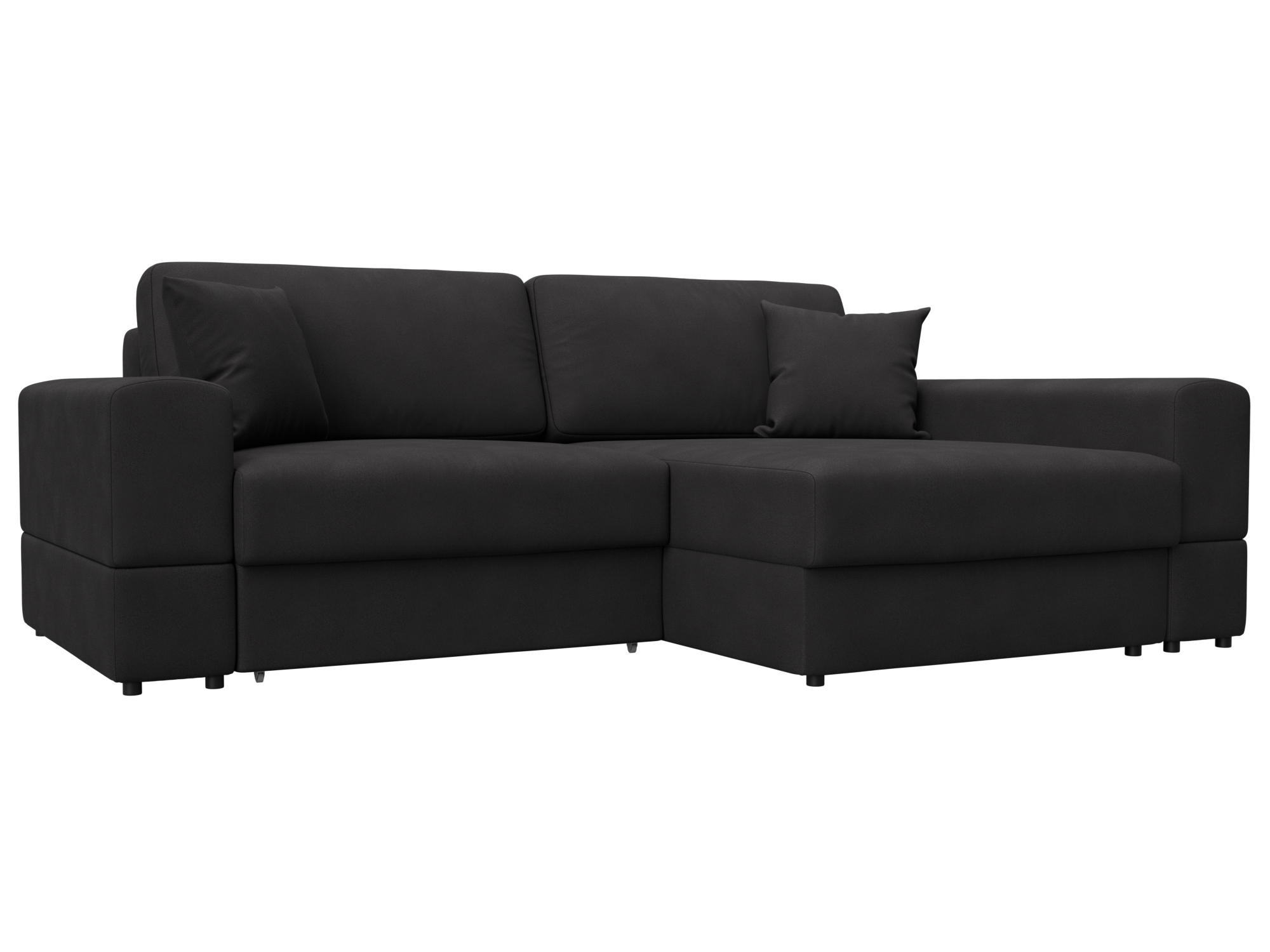 Изображение товара Диван раскладной Лига-055 НПБ коричневый замша 246x92x160 см современный