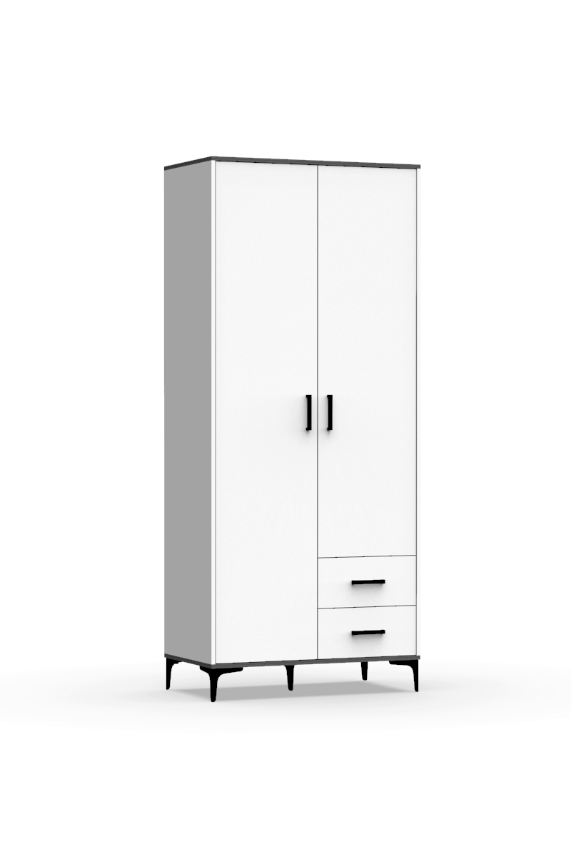 Изображение товара Шкаф распашной Эверест Лофт 90x210x50 см белый ДСП современный дизайн