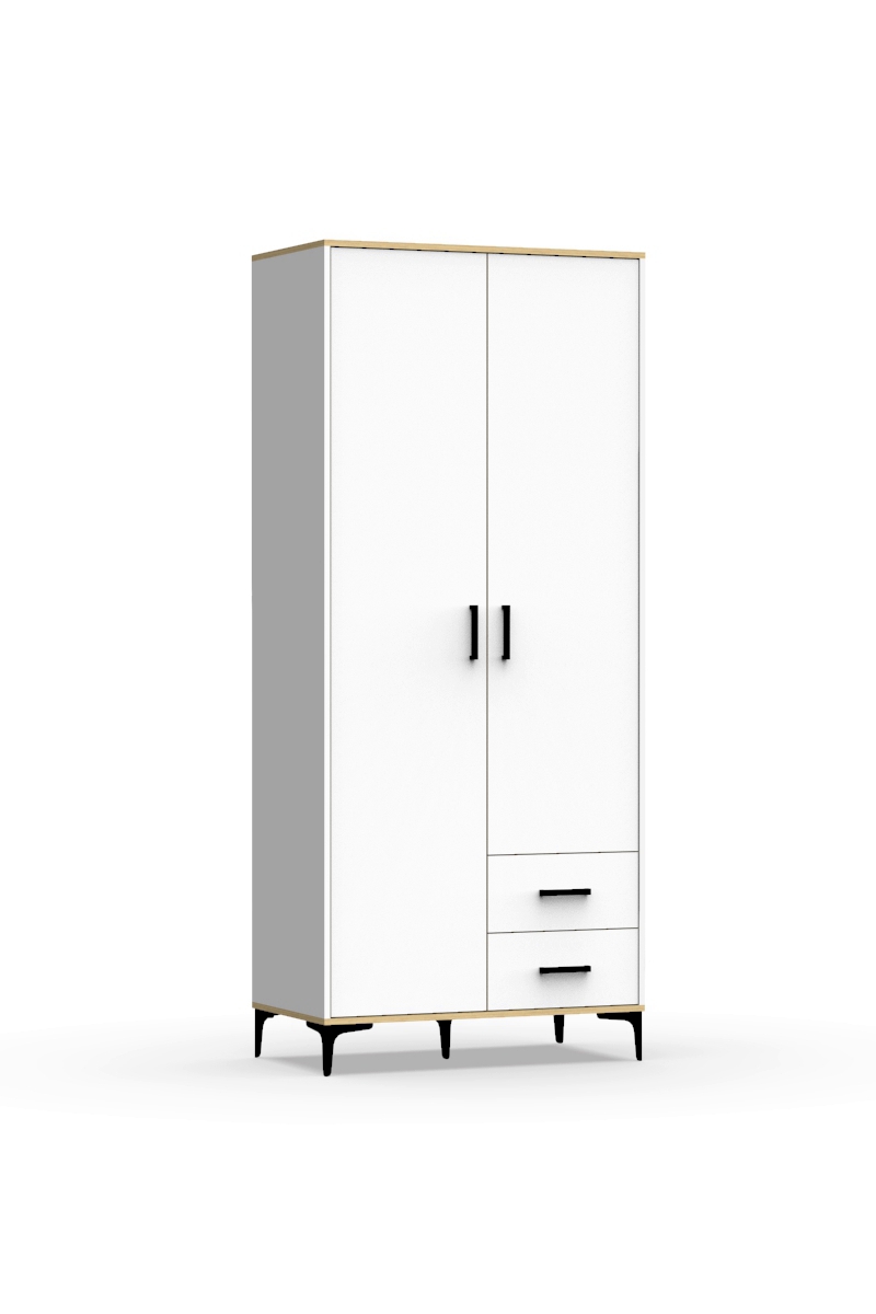 Изображение товара Шкаф распашной Эверест 2Д Лофт 90x210x50 см из ЛДСП с 2 ящиками и полками