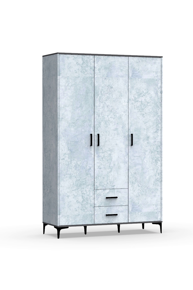 Изображение товара Шкаф распашной Эверест 3Д Лофт 133x210 см ЛДСП цементный