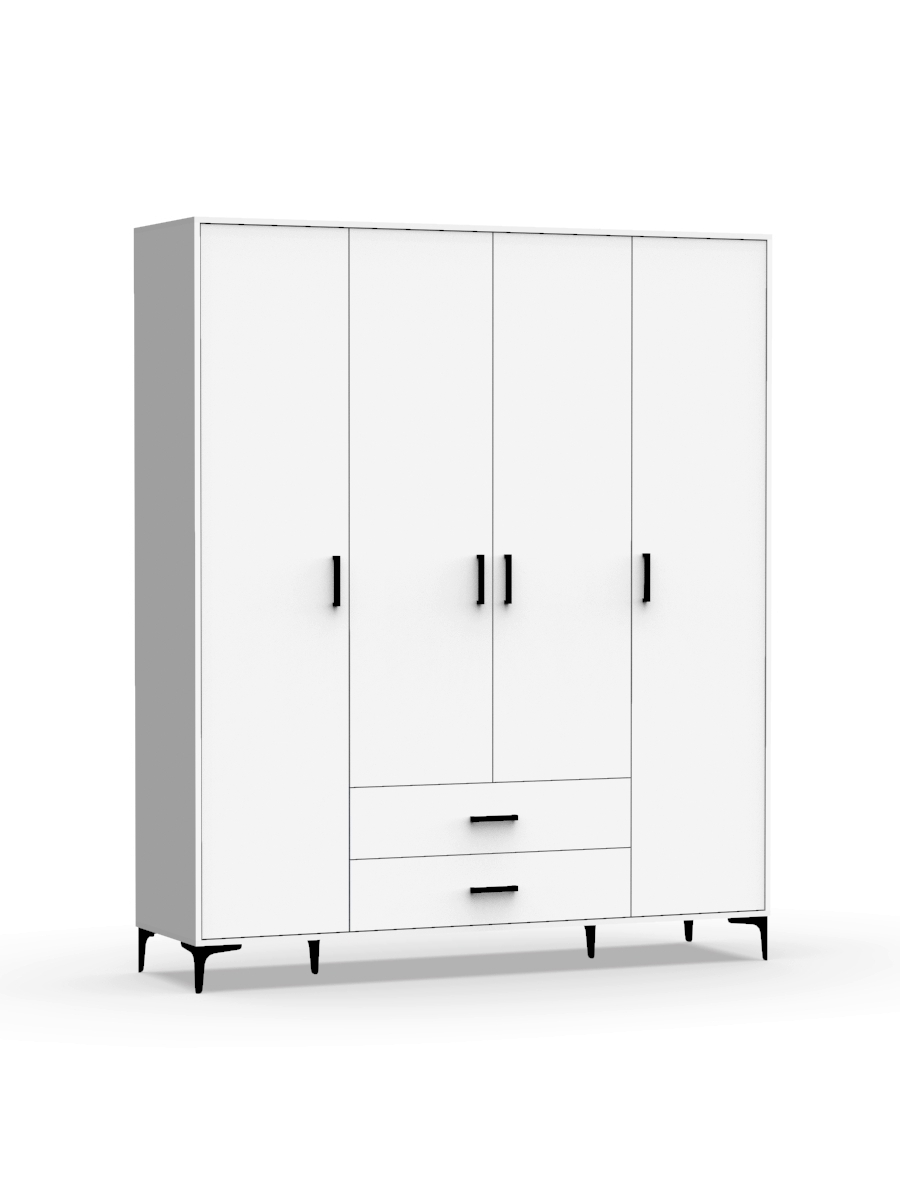 Изображение товара Шкаф распашной Эверест 4Д Лофт 178x210x50 см цвет белый