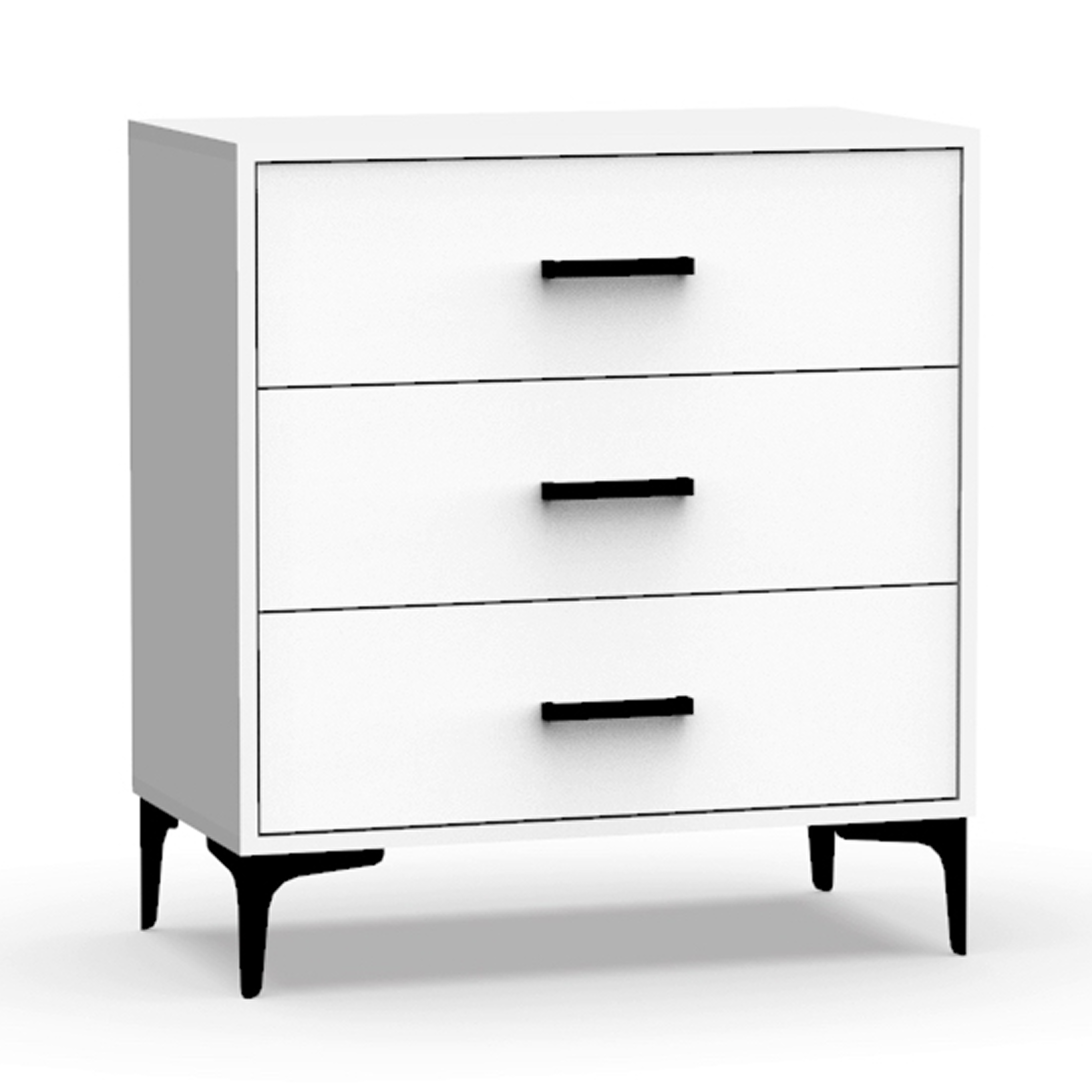 Изображение товара Комод Эверест Лофт 3 ящика 70х76х38 см ЛДСП цвет белый