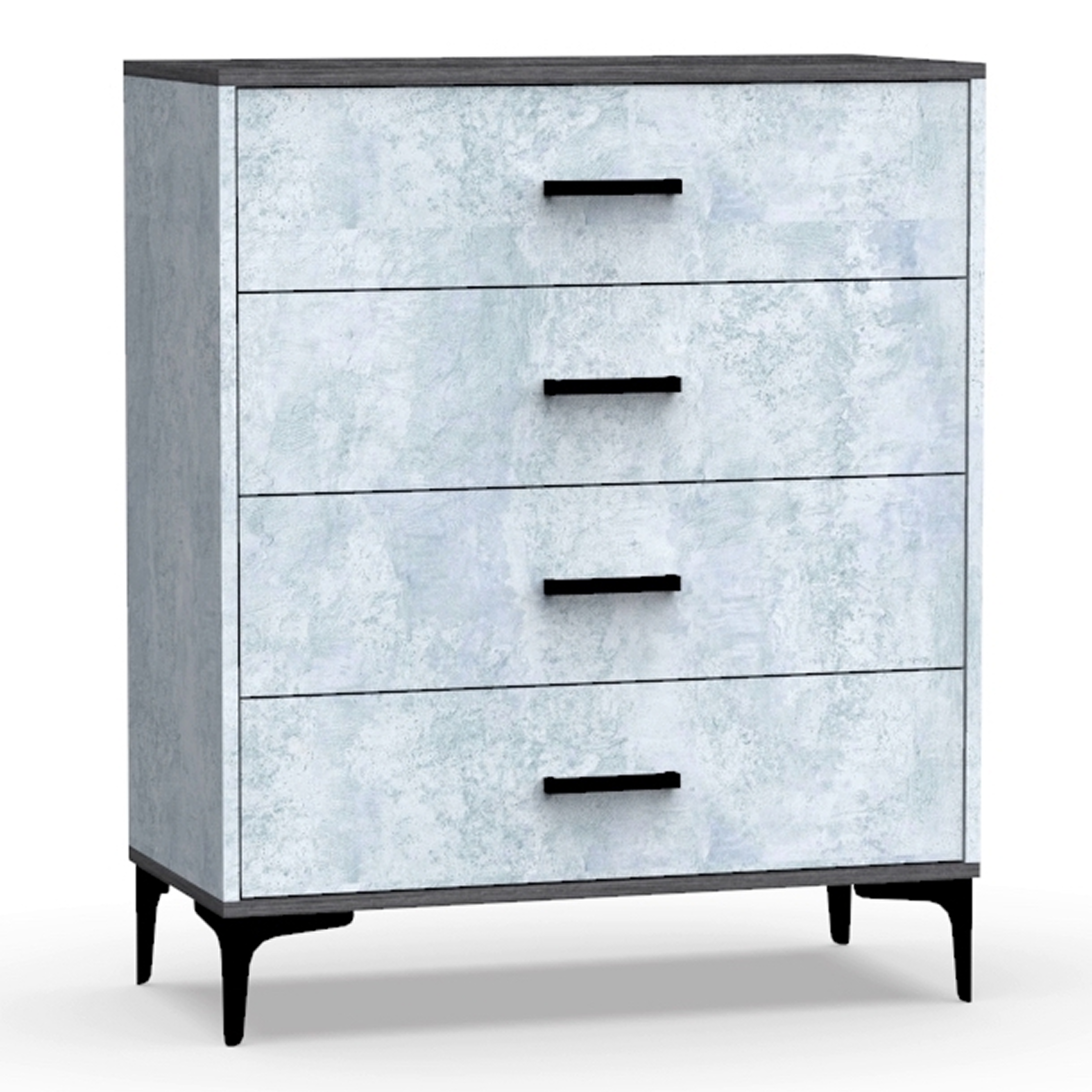 Изображение товара Комод Эверест Лофт 4 ящика 80х38х96 см ЛДСП цвет цемент темный/цемент светлый