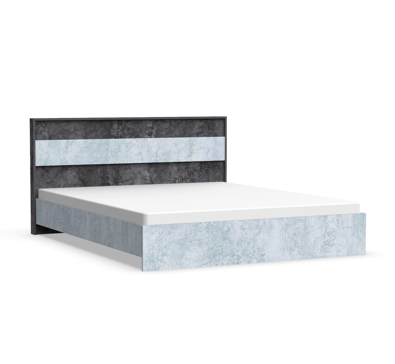 Изображение товара Кровать Эверест Лофт 166.6x89x208 см из ЛДСП цвет цемент тёмный белый