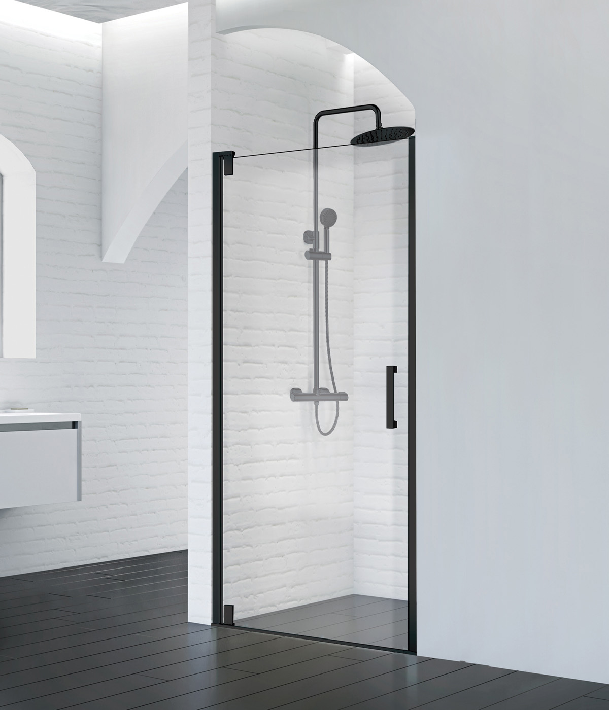 Изображение товара Душевая дверь BelBagno MARMI-B-1-90-C-NERO 195x90см