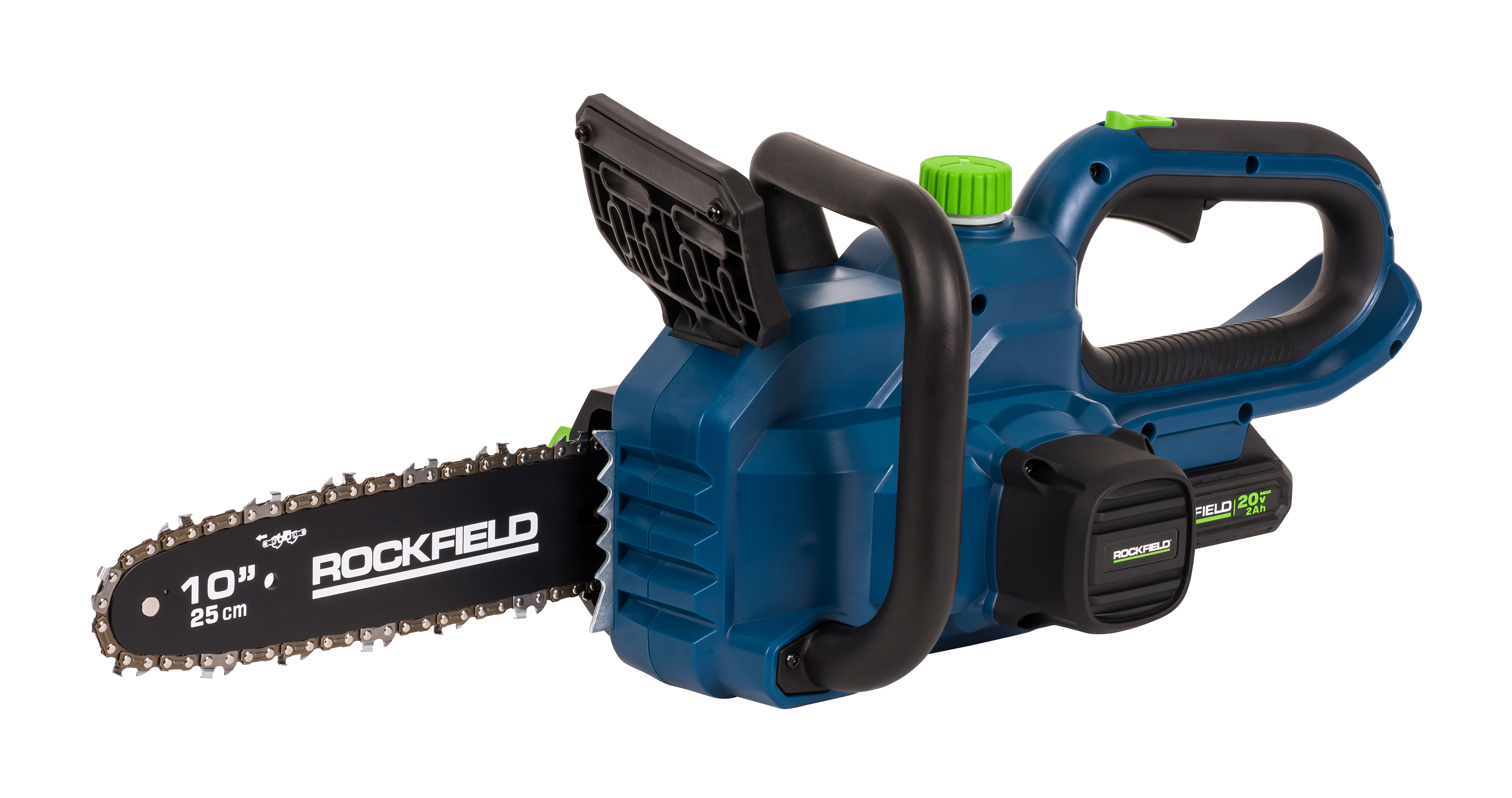 Изображение товара Аккумуляторная цепная пила Rockfield RF2560 20 В Li-Ion 2 Ач с гарантией 3 года