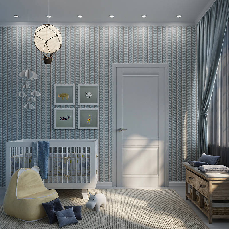 Изображение товара Межкомнатная дверь классика Классик-1, глухая 60x200 см ПВХ серебристая серый