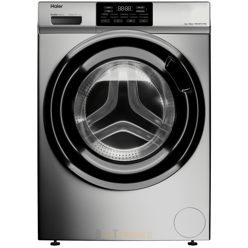 Изображение товара Стиральная машина Haier HW60-BP12919BS 59.50x85x38.6 см 6 кг цвет серебристый