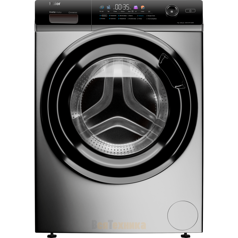 Изображение товара Стиральная машина Haier Hw70-bp12269s 59.5x85x38.6см 7 кг цвет серебристый