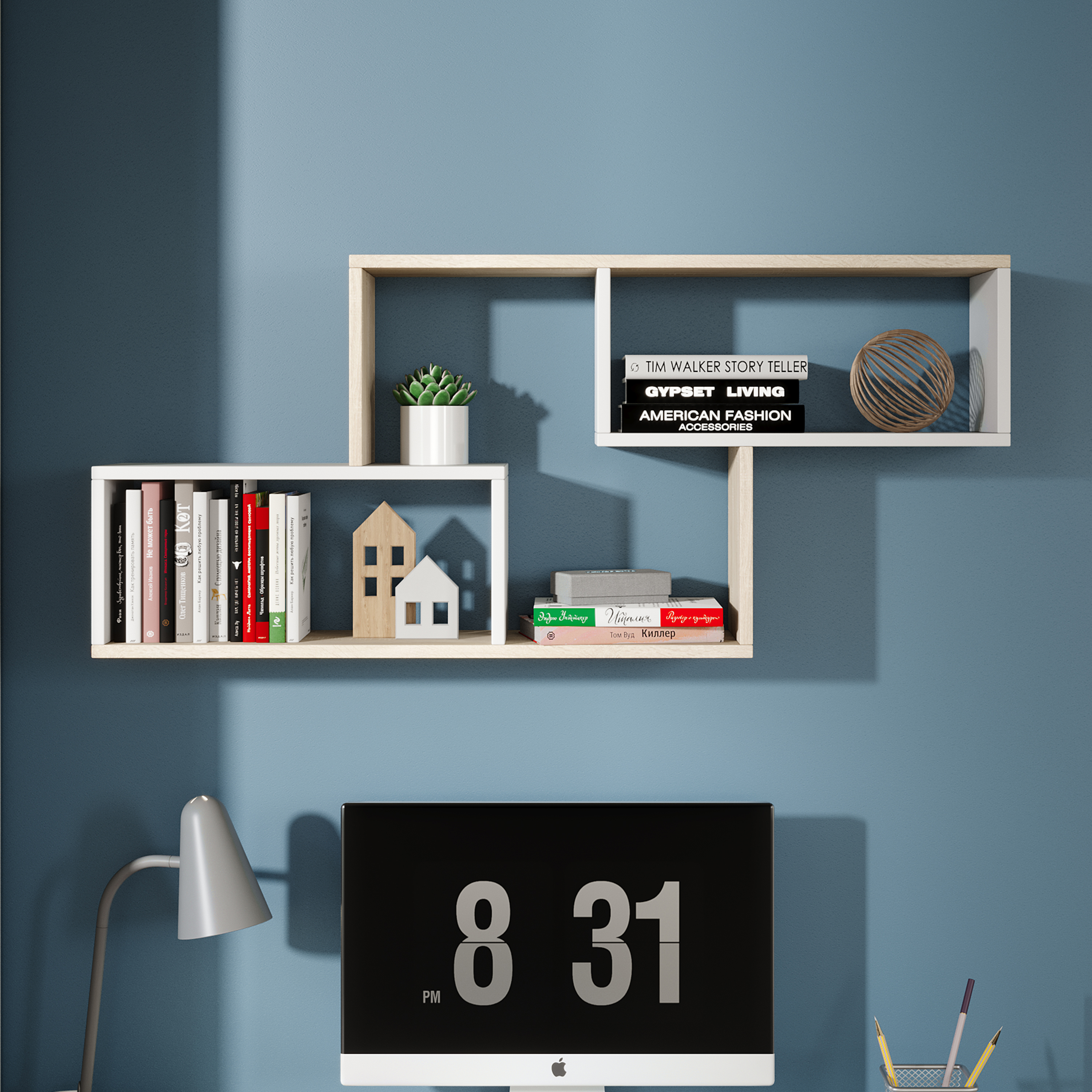 Изображение товара Настенная полка ТРИЯ 110x50 См Белый Дуб Сонома Изображение товара Настенная полка ТРИЯ 110x50 См Белый Дуб Сонома