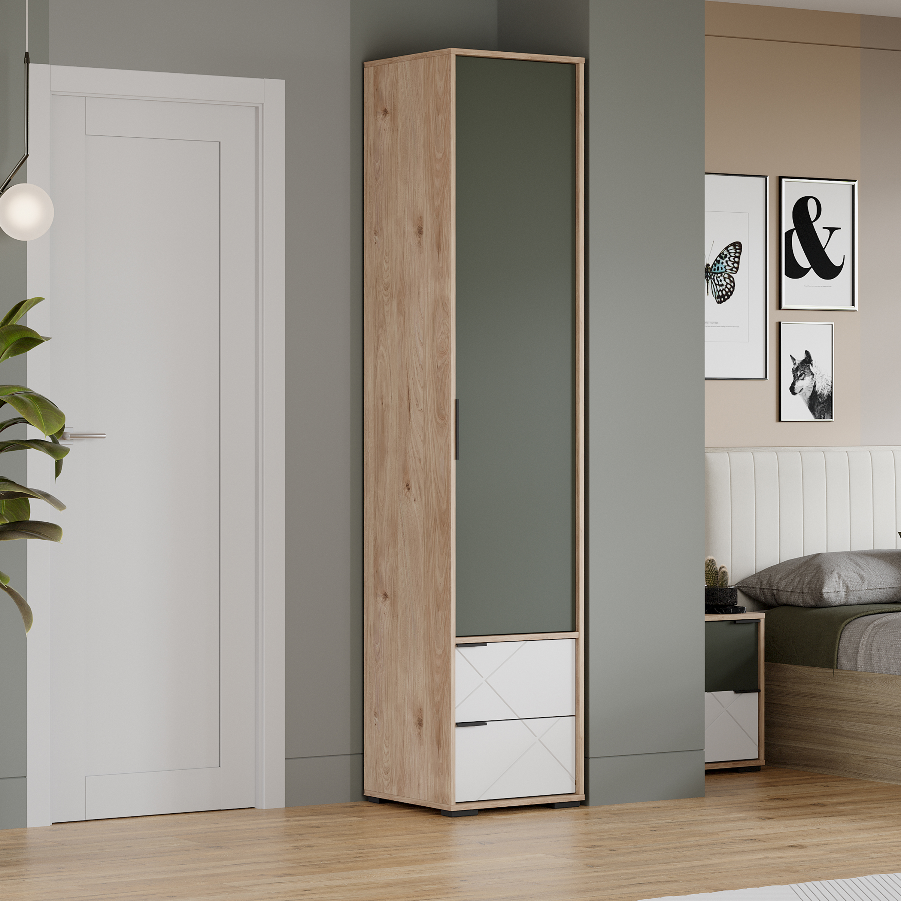 Изображение товара Шкаф распашной Трия 47x216x45 см для детской комнаты