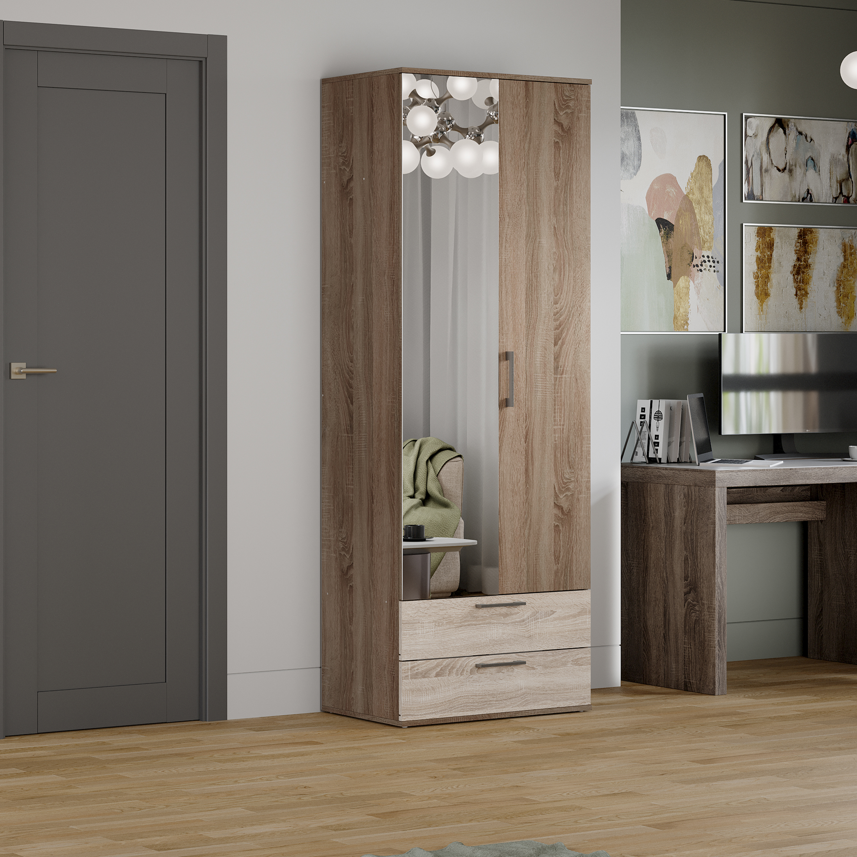 Изображение товара Шкаф распашной ТриЯ Марта 116125 из ЛДСП с кромкой ПВХ, 200x72x45 см