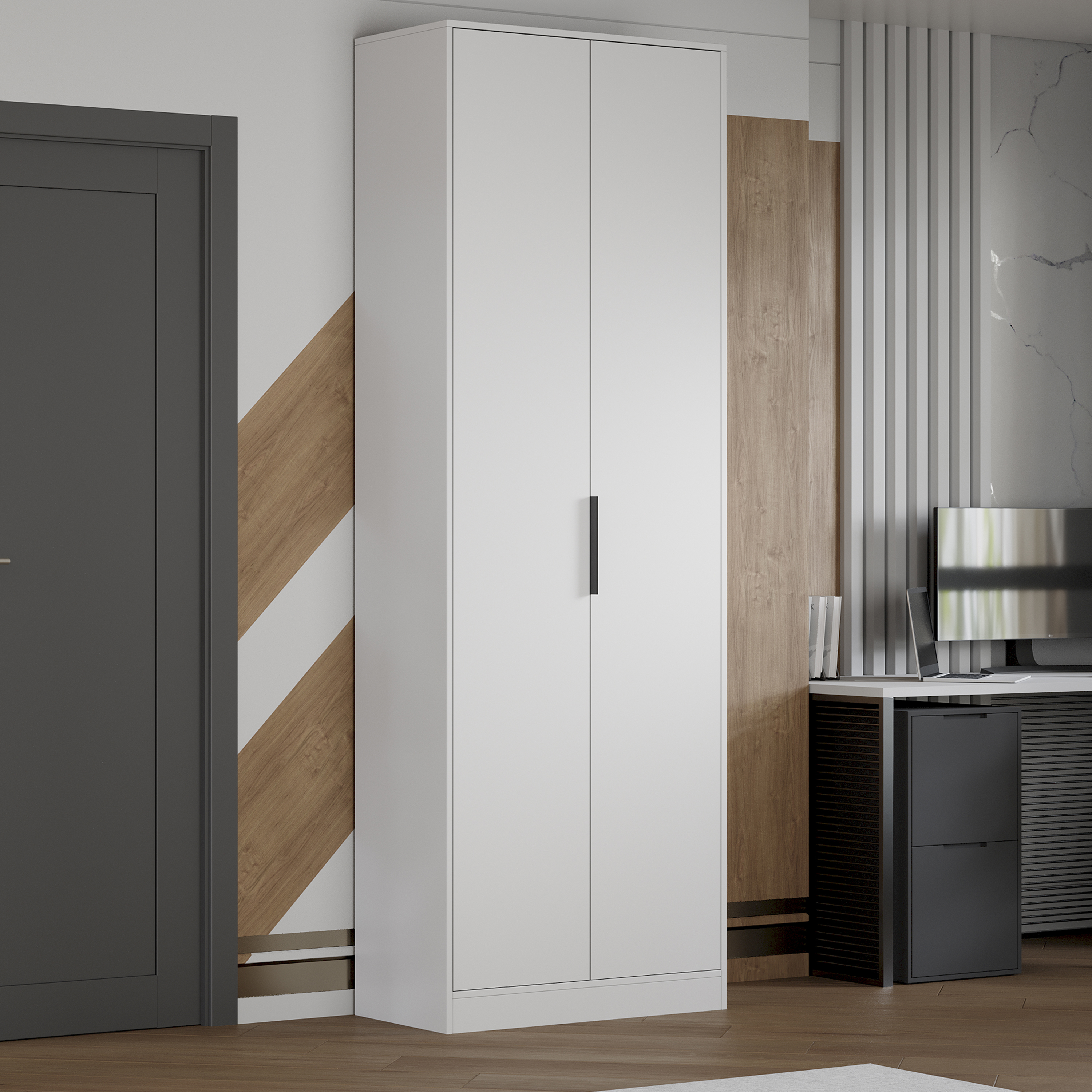 Изображение товара Шкаф распашной Агата 80x230x40 см ЛДСП цвет белый