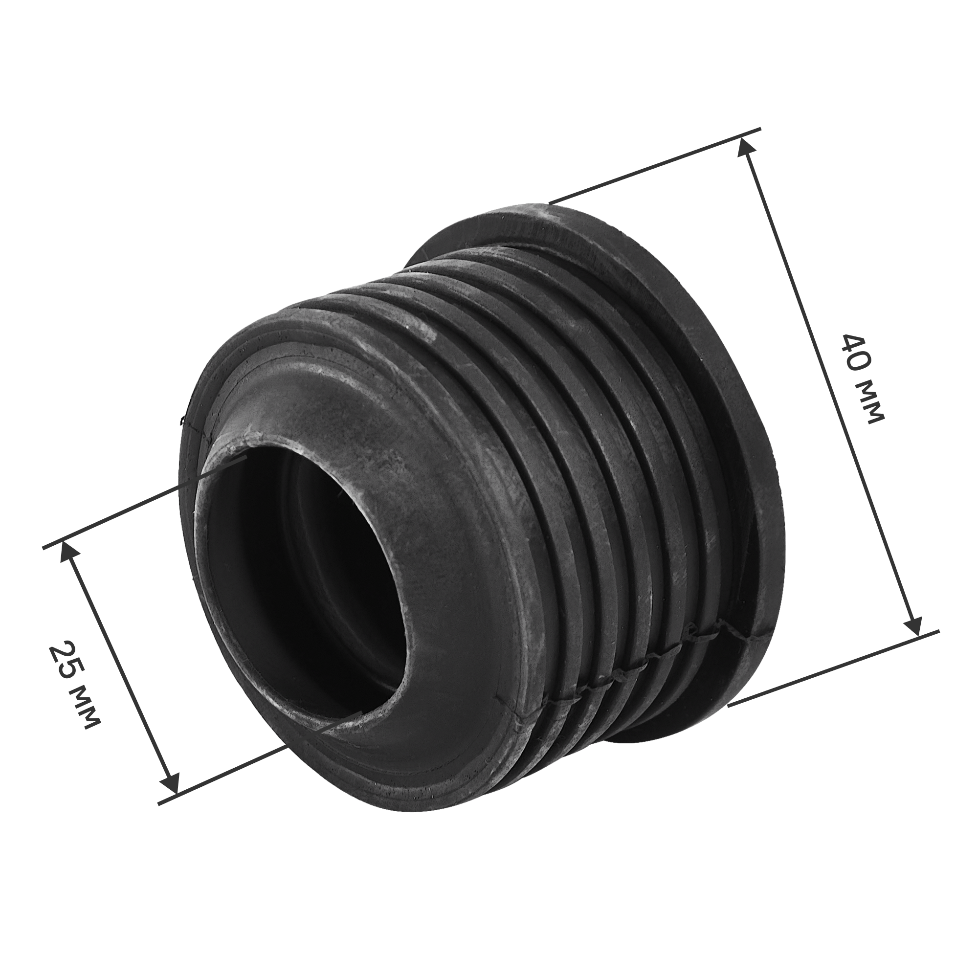 Изображение товара Манжета переходная трехлепестковая ДТРД 25x40 мм цвет черный