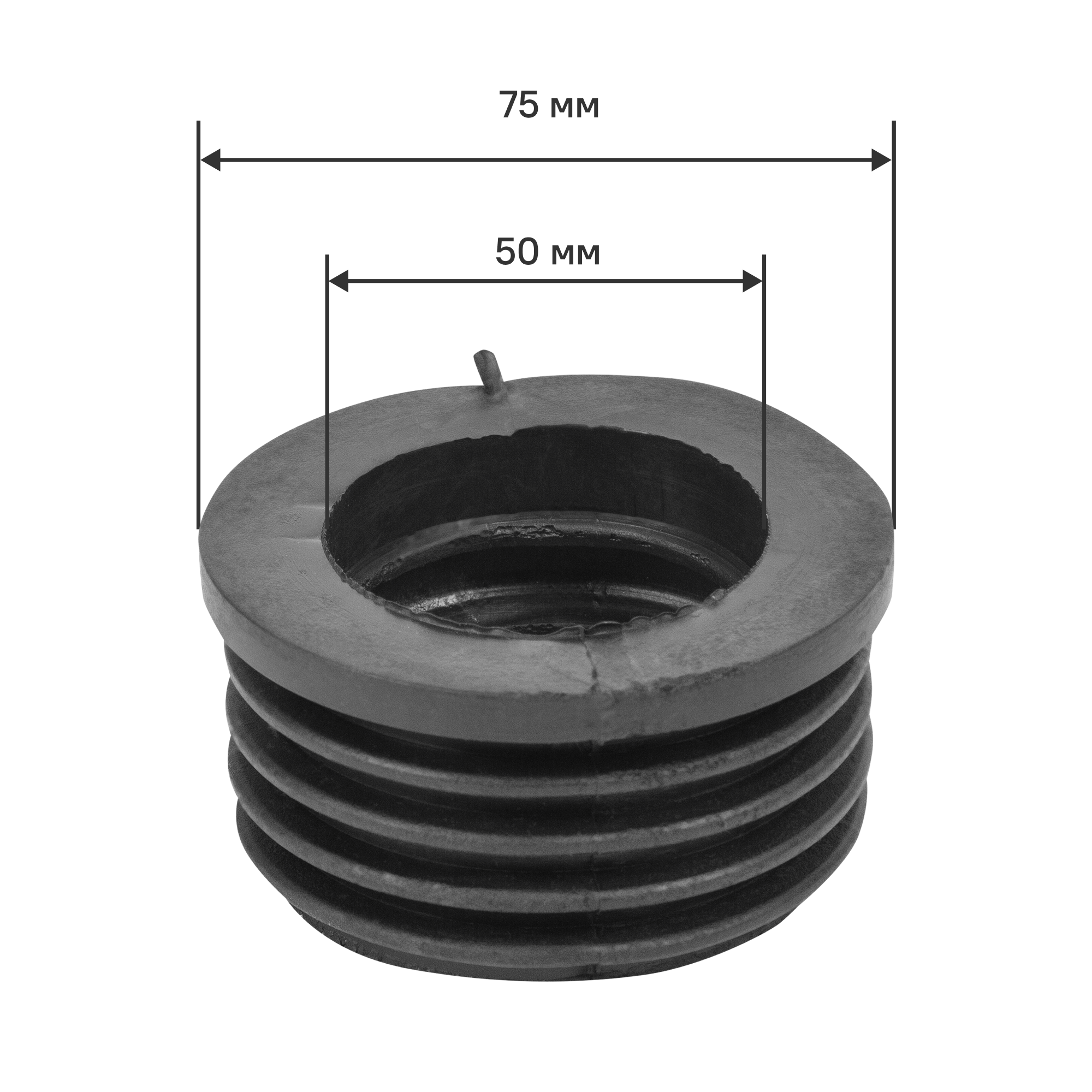 Изображение товара Манжета переходная для чугунной трубы 50x75 мм черная PRO AQUA