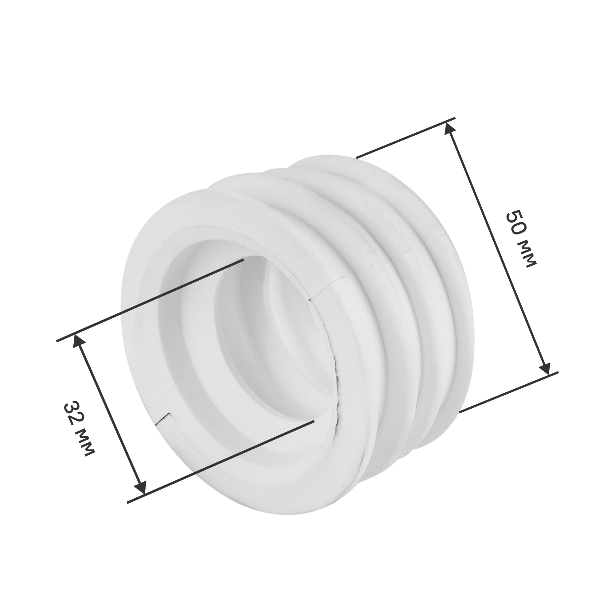 Изображение товара Манжета переходная трехлепестковая ДТРД 32x50 мм цвет белый