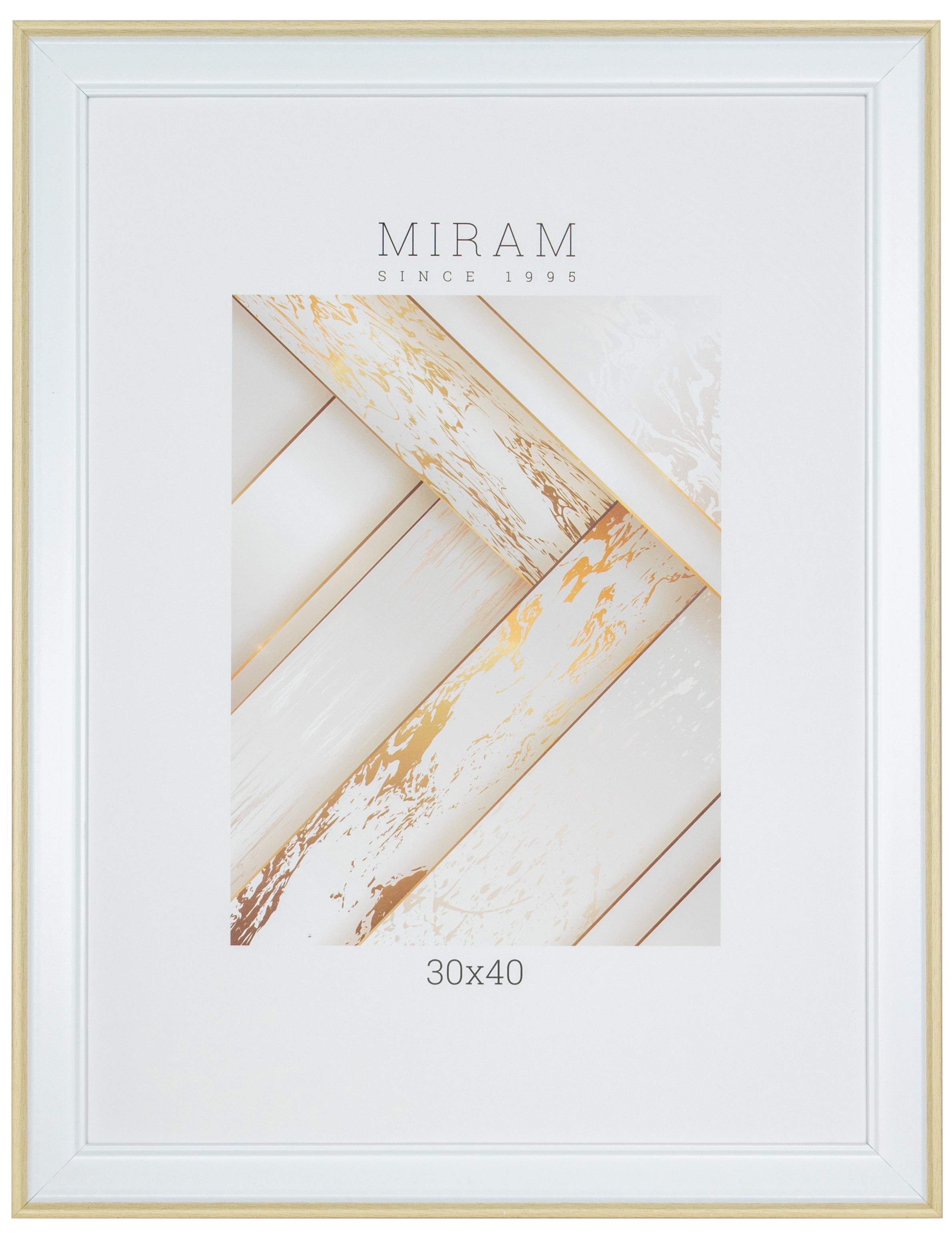 Изображение товара Рамка без паспарту Мирам 30x40 см пластиковая белая современного стиля
