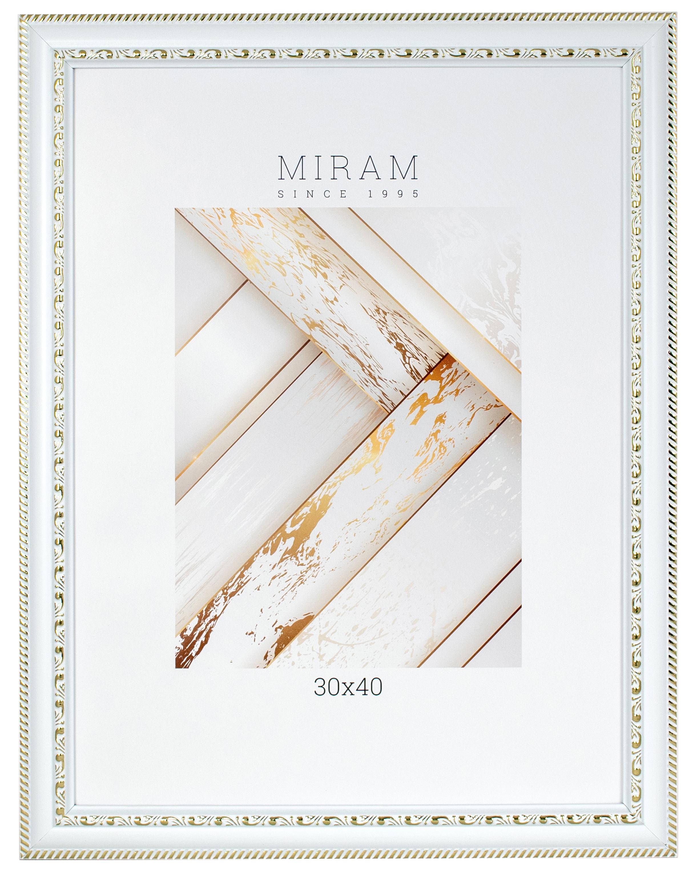 Изображение товара Рамка без паспарту Мирам 30x40 см из пластика белая современный стиль