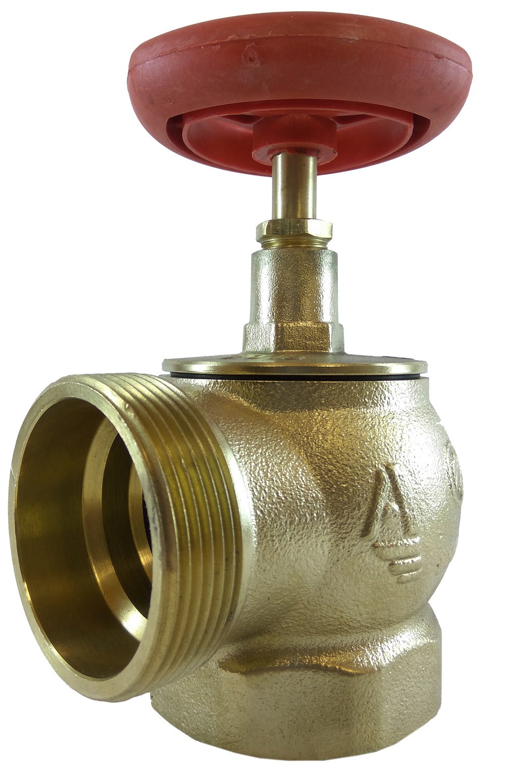 Изображение товара Клапан запорный пожарный Апогей DN50 PN1.6 2 1/2" ВР-НР ручка маховик латунь 110009
