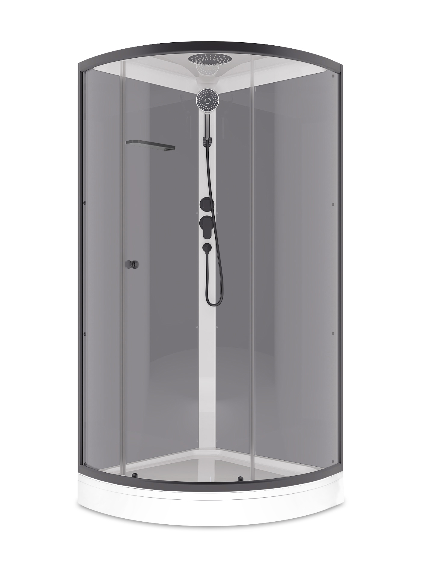 Изображение товара Душевая кабина Domani-Spa Simple 99 90x90x218 см с низким поддоном серые стены и прозрачное стекло