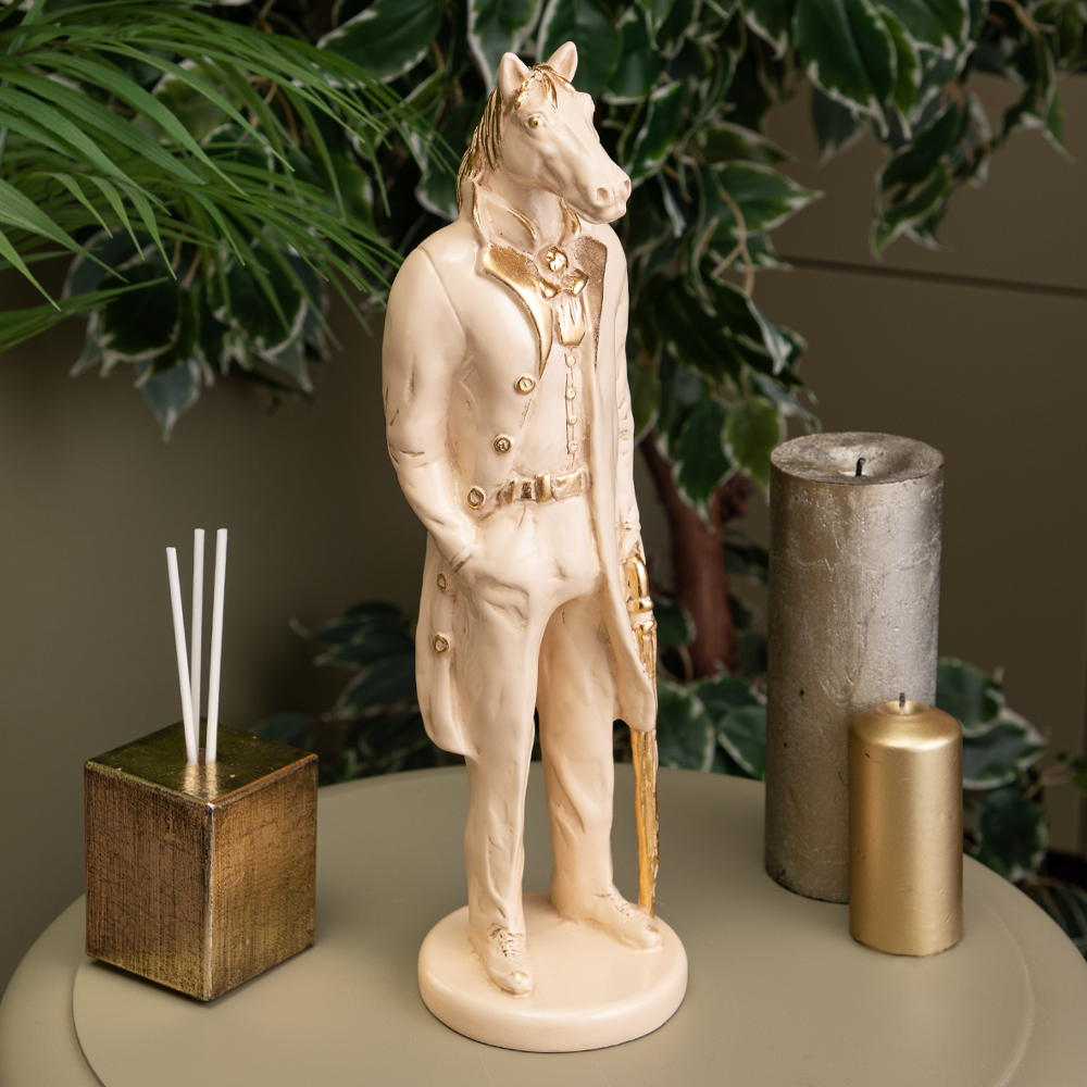 Изображение товара Статуэтка Bogacho Конь в пальто цвет бежевый