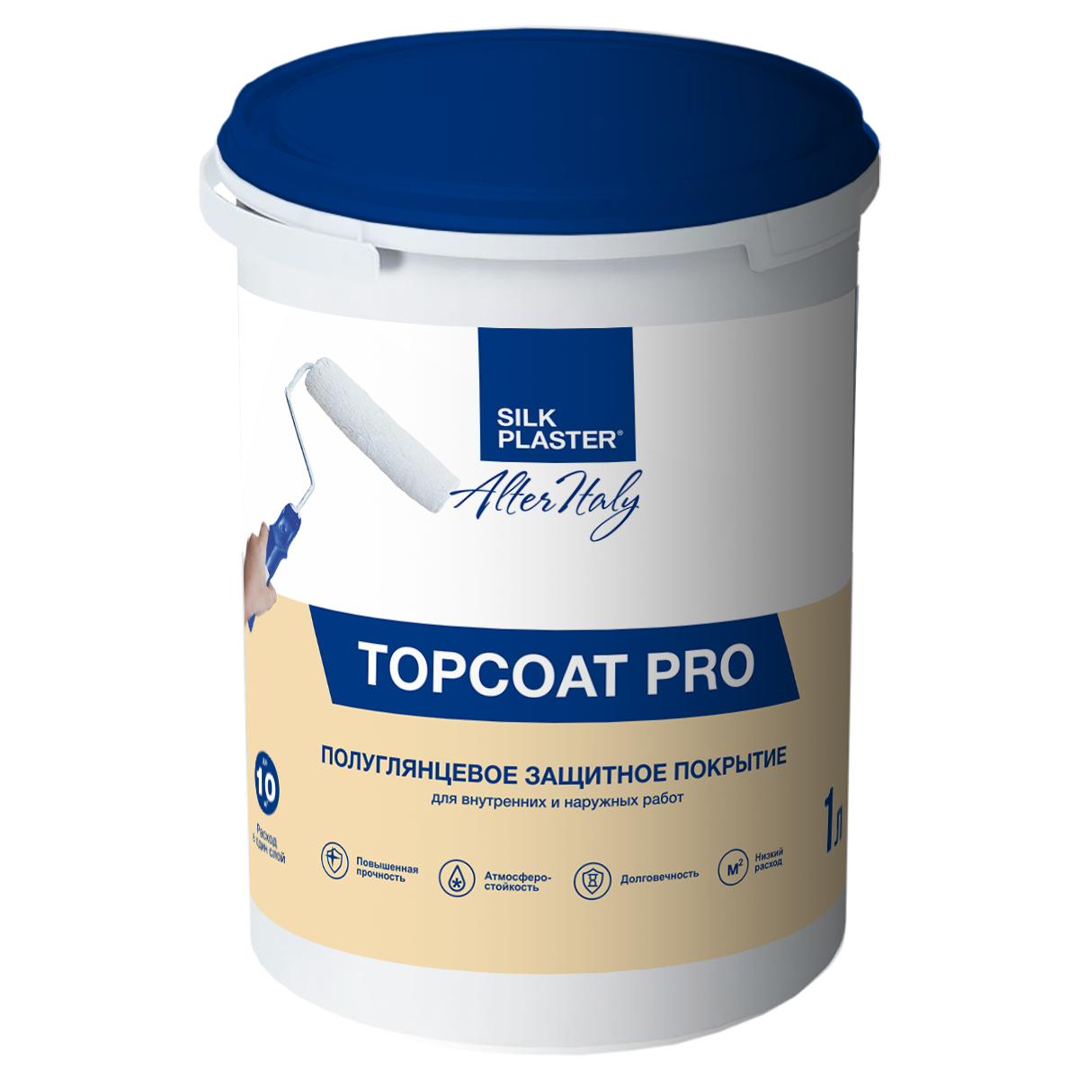 Изображение товара Защитное покрытие для декоративной штукатурки Silk Plaster AlterItaly Topcoat Pro Mixart 1 л