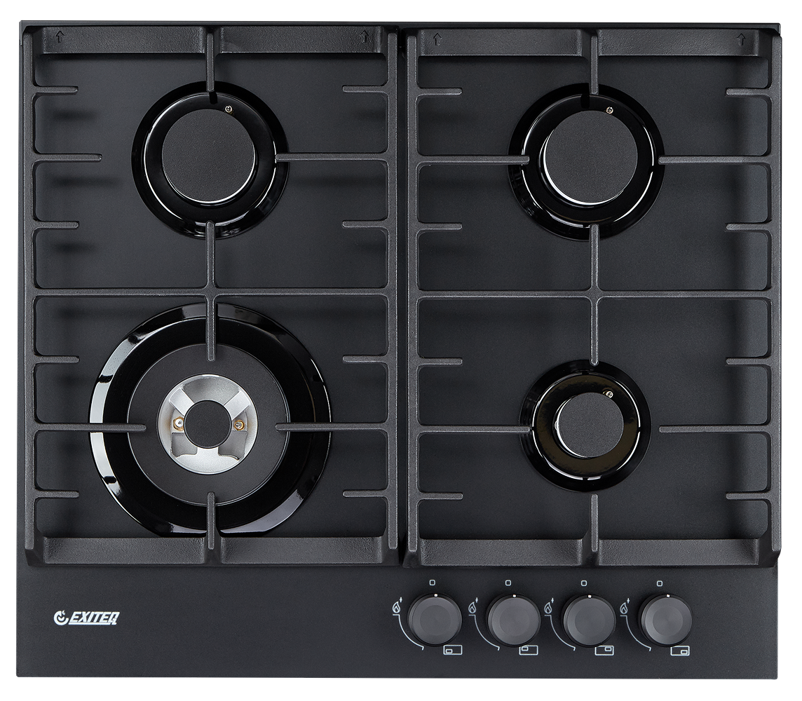 Изображение товара Газовая варочная панель Exiteq EXH-207 58 см 4 конфорки цвет черный
