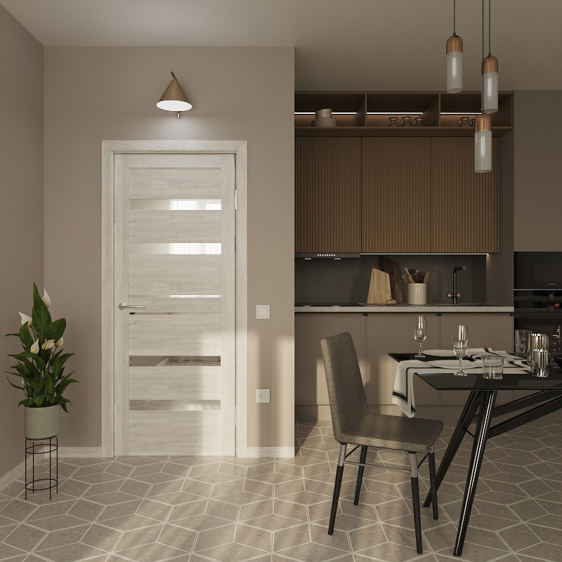 Изображение товара Дверь межкомнатная Dorica Техно-3 зеркало 60x200 см