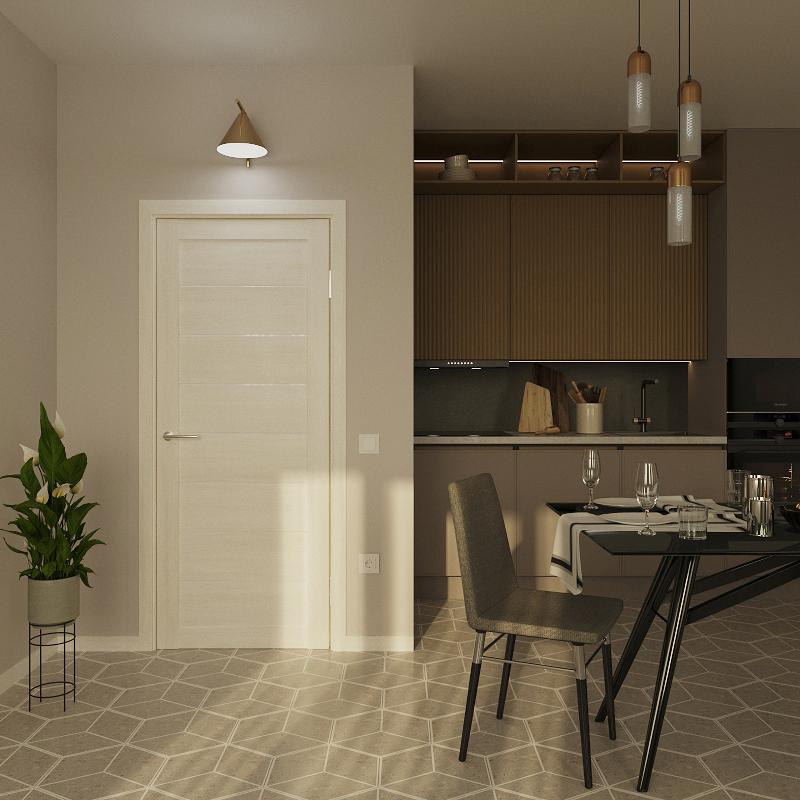 Изображение товара Дверь межкомнатная Dorica Техно-5 остеклённая 60x200 см