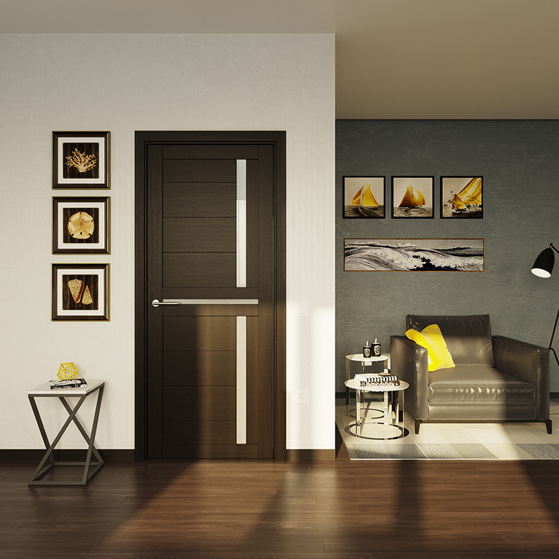 Изображение товара Дверь межкомнатная Dorica Техно-8 остеклённая 70x200см ПВХ цвет венге без замка и петель