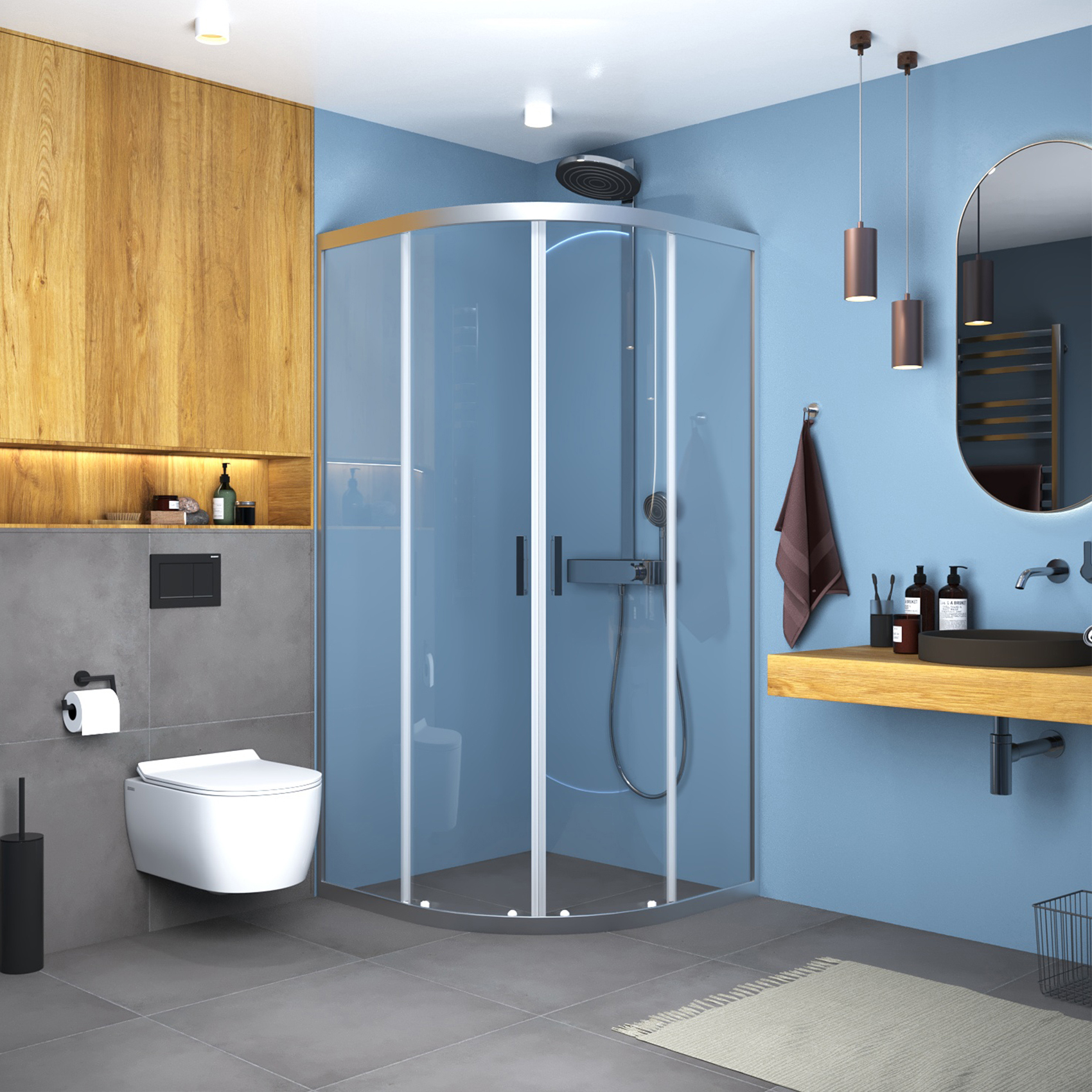 Изображение товара Душевой уголок Domani-Spa Moon 90x90 см без поддона прозрачное стекло 5 мм