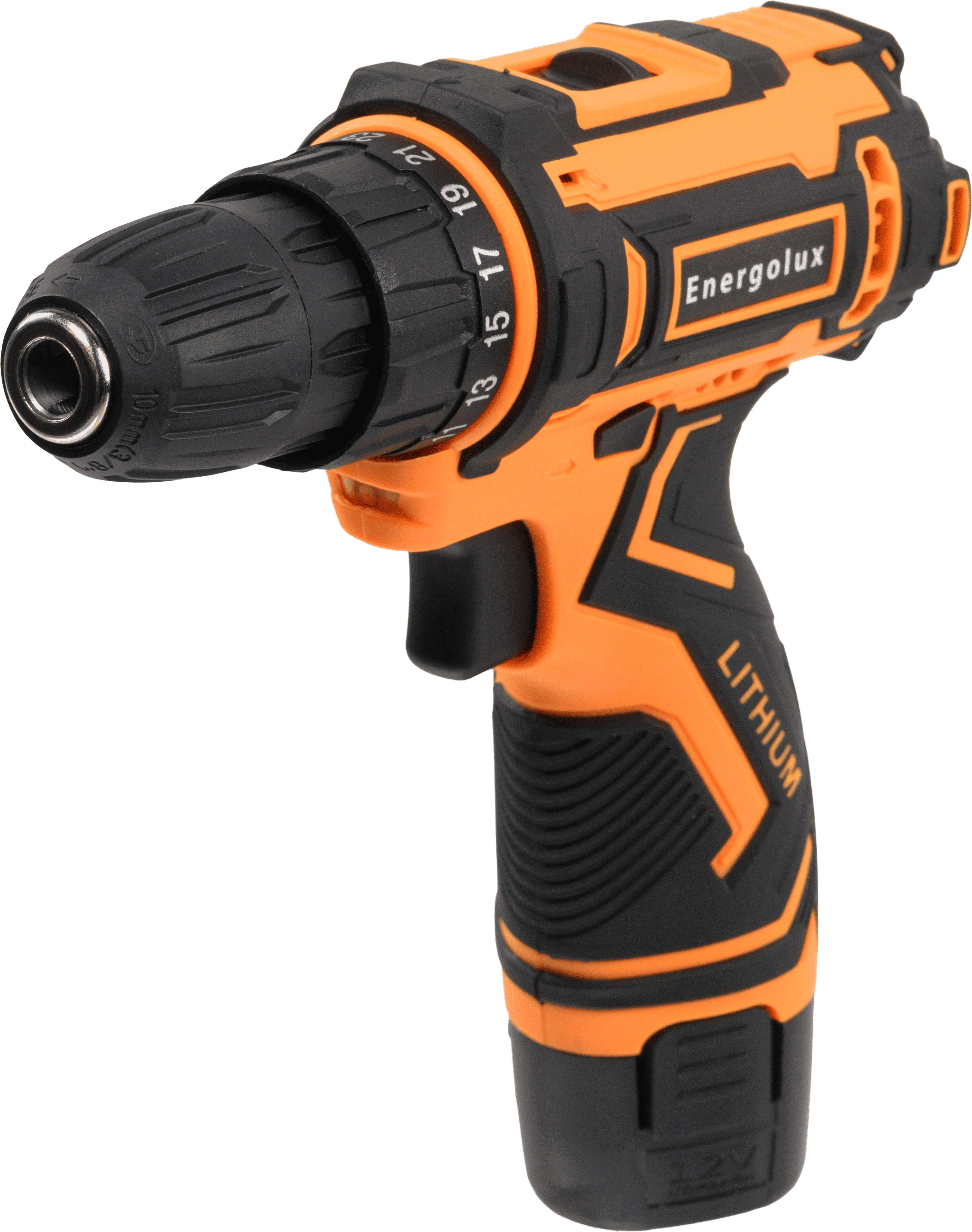 Изображение товара Дрель-шуруповерт аккумуляторная Energolux ДА12ЛМ/2 с двумя аккумуляторами 12 В