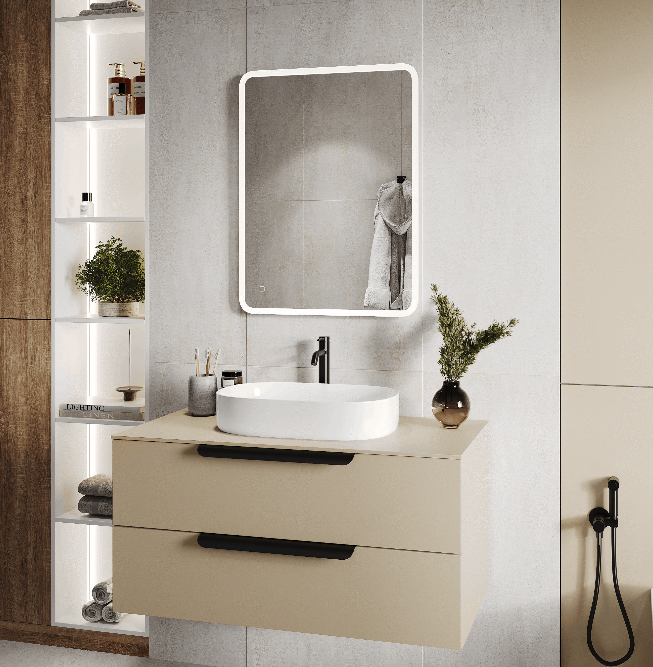 Изображение товара Зеркало для ванной Grace с подсветкой 60x80 см, сенсорная LED, IP44